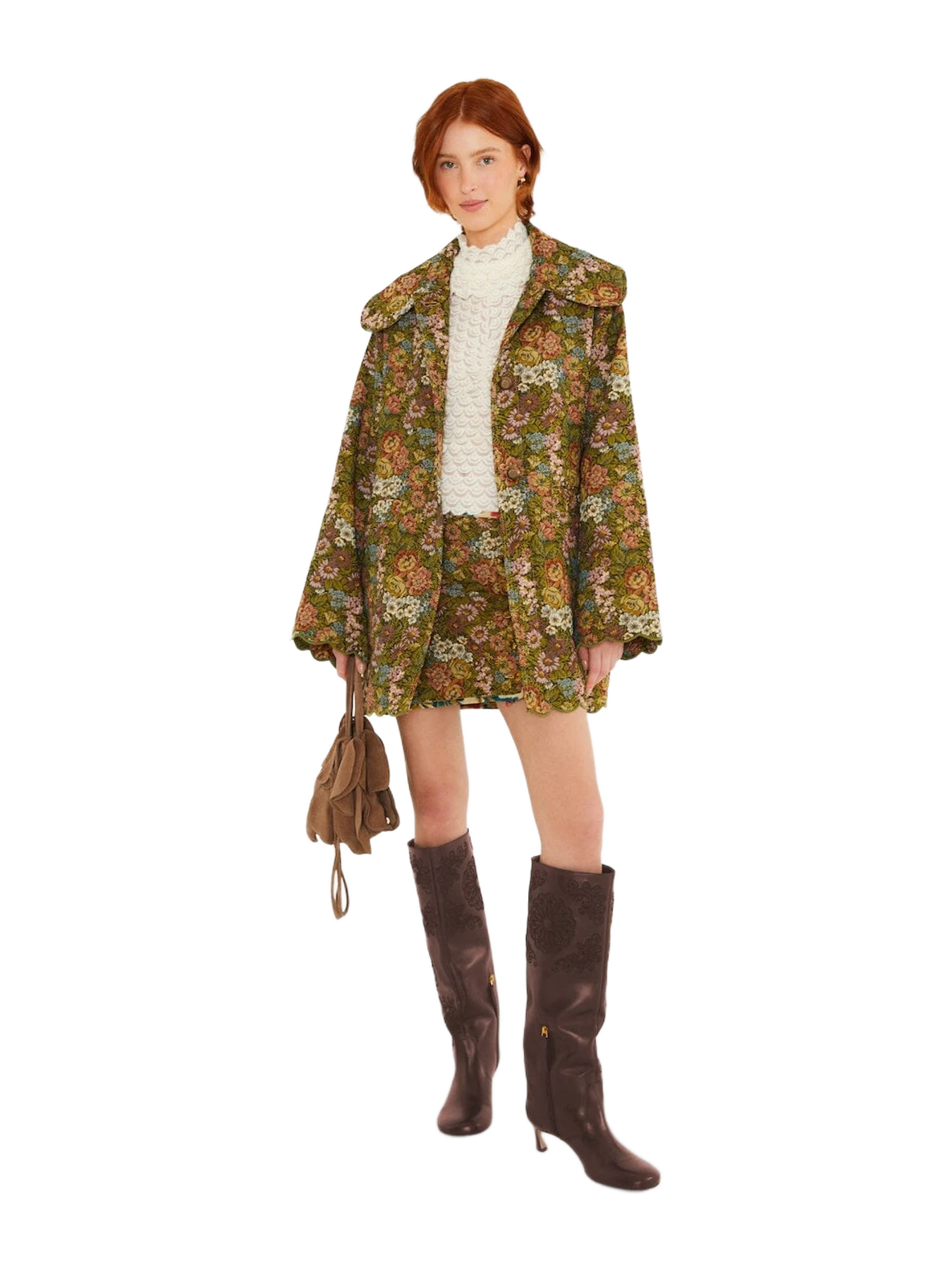 Farm Rio Jacquard Arabesque Matelasse Mini Skirt