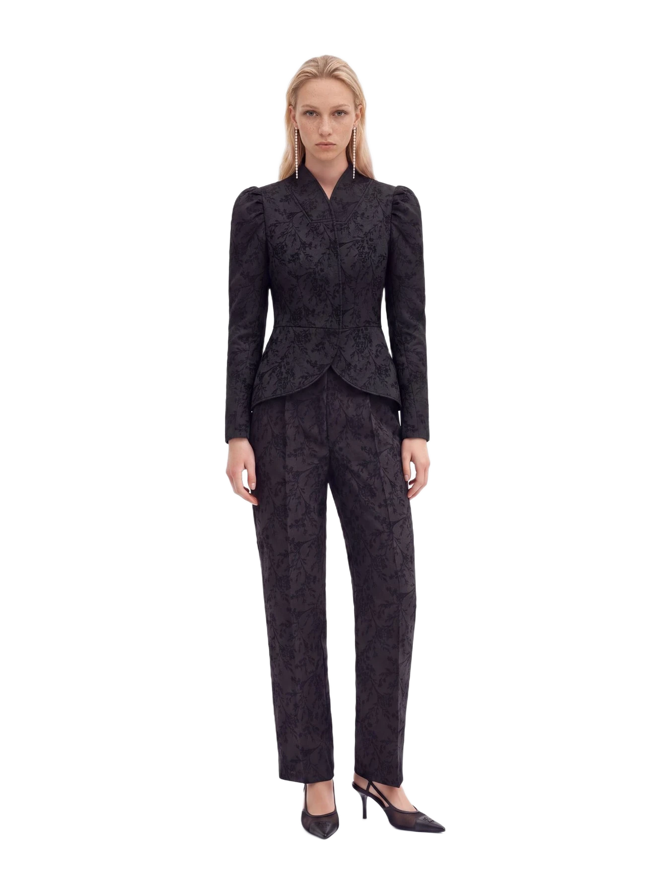 Nocturne Jacquard High Waist Carrot Trousers