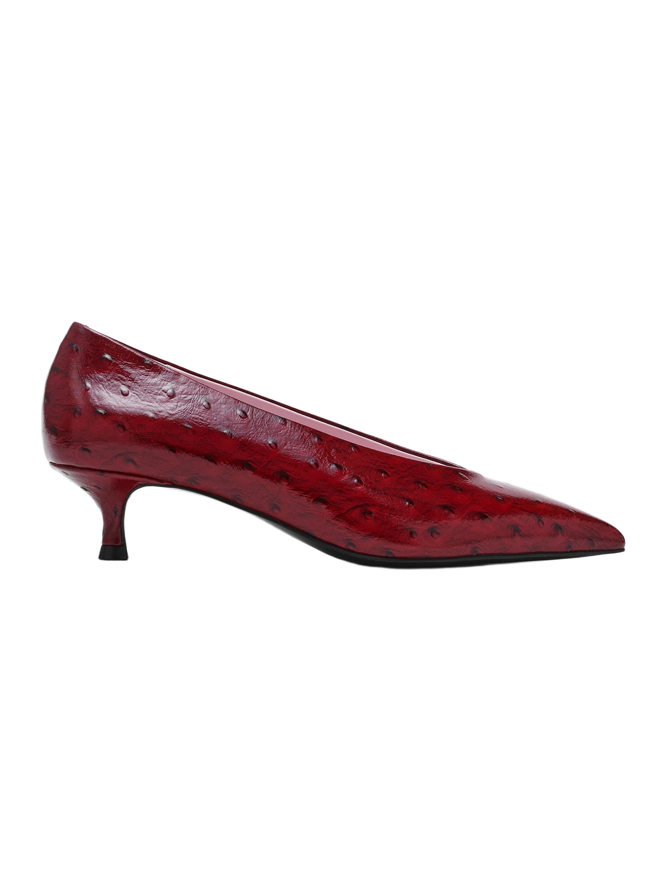 Steve Madden Jaffa Ostrich Dark Cherry Leather