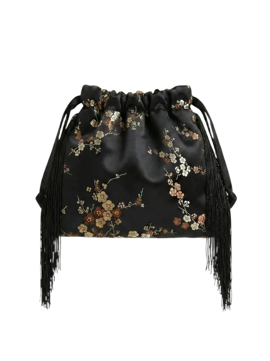 Le Nodo Japan Exclusive Le Pouch Mini - Black Floral Blossom