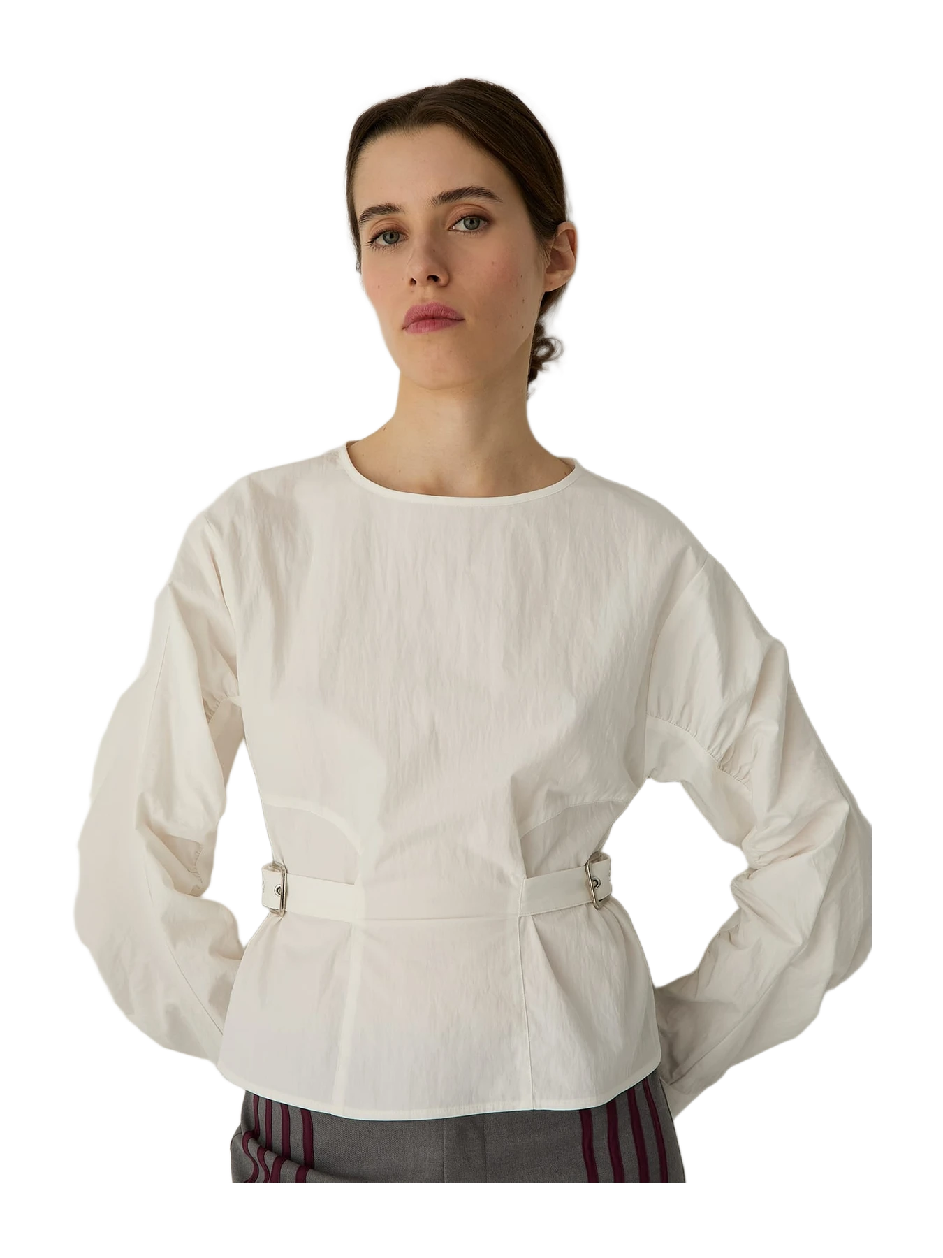 Laagam Jaxe Ecru Long Sleeve Blouse