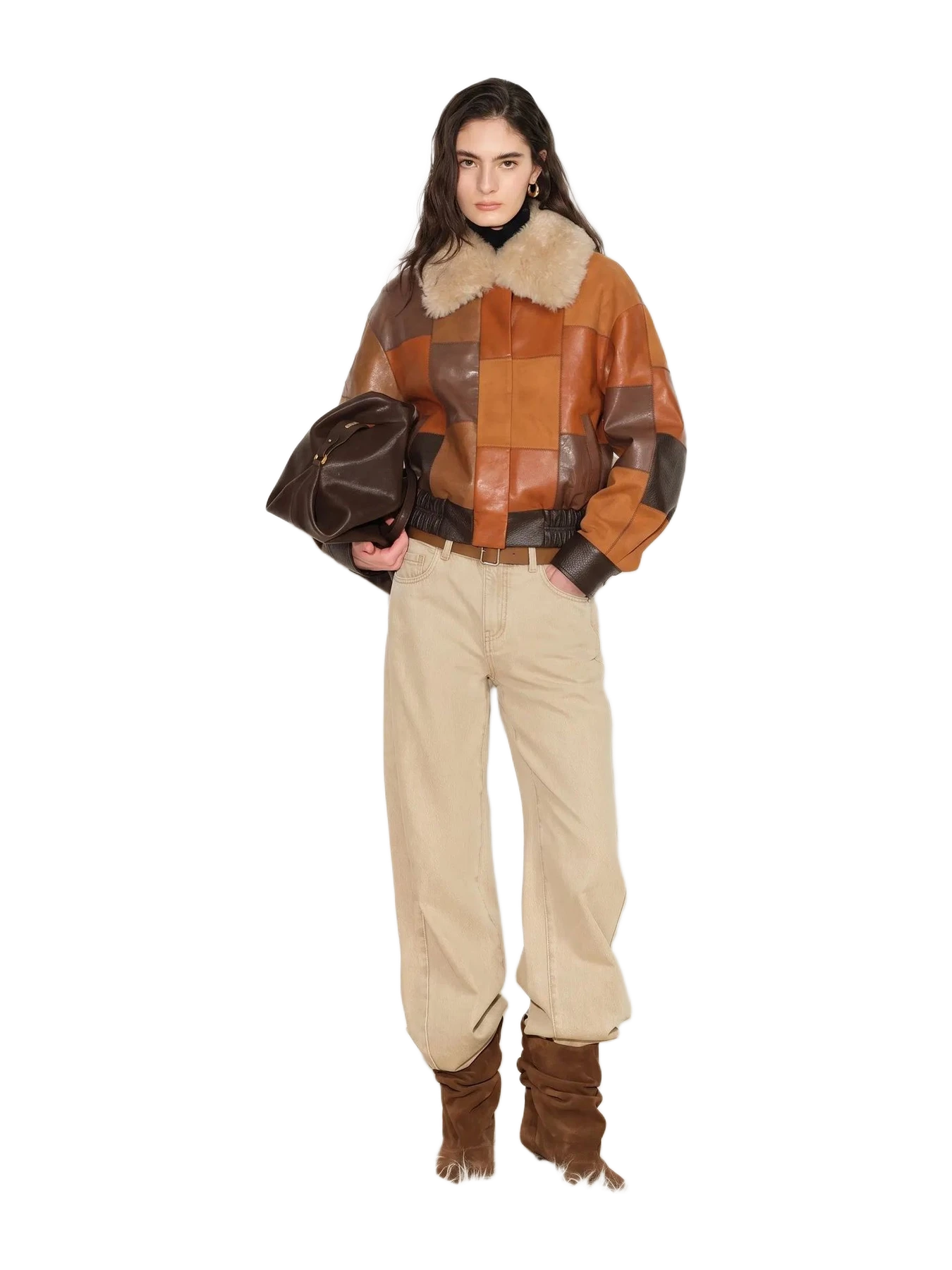 Fabrique Jett Paneled Jacket With Detachable Faux Fur Collar