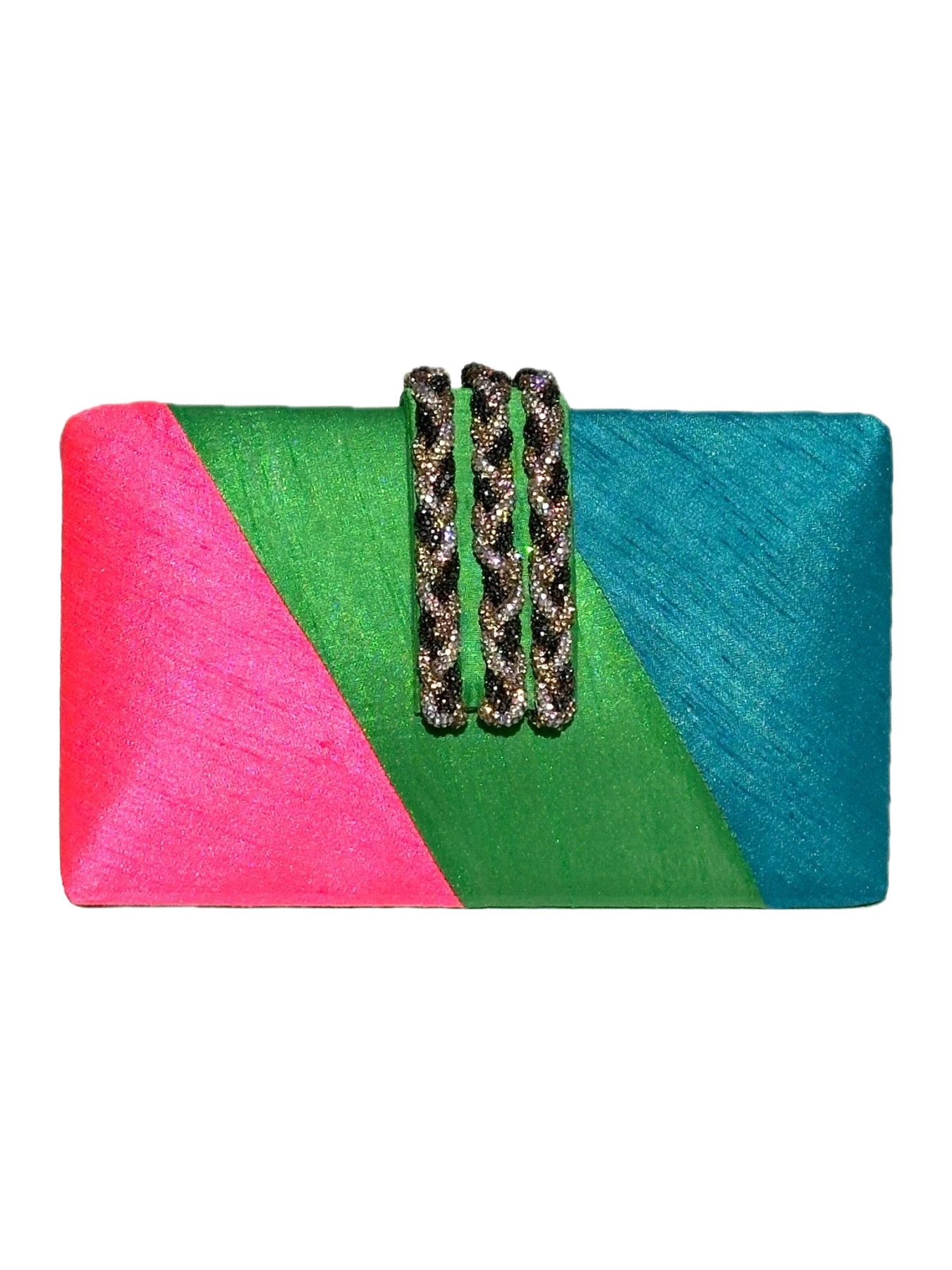Simitri Jeweled Braided Fringe Clutch