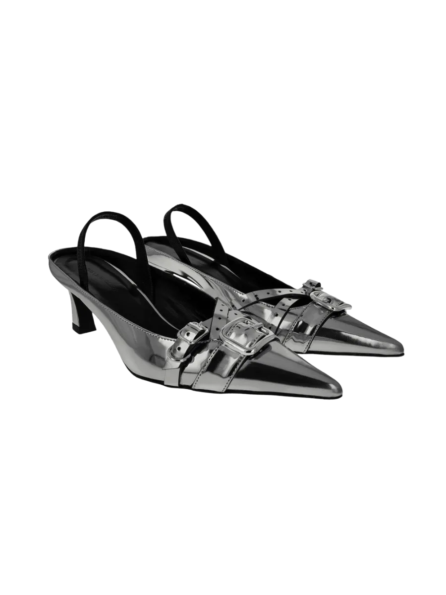 Justine Clenquet Joan Gun metal Slingbacks