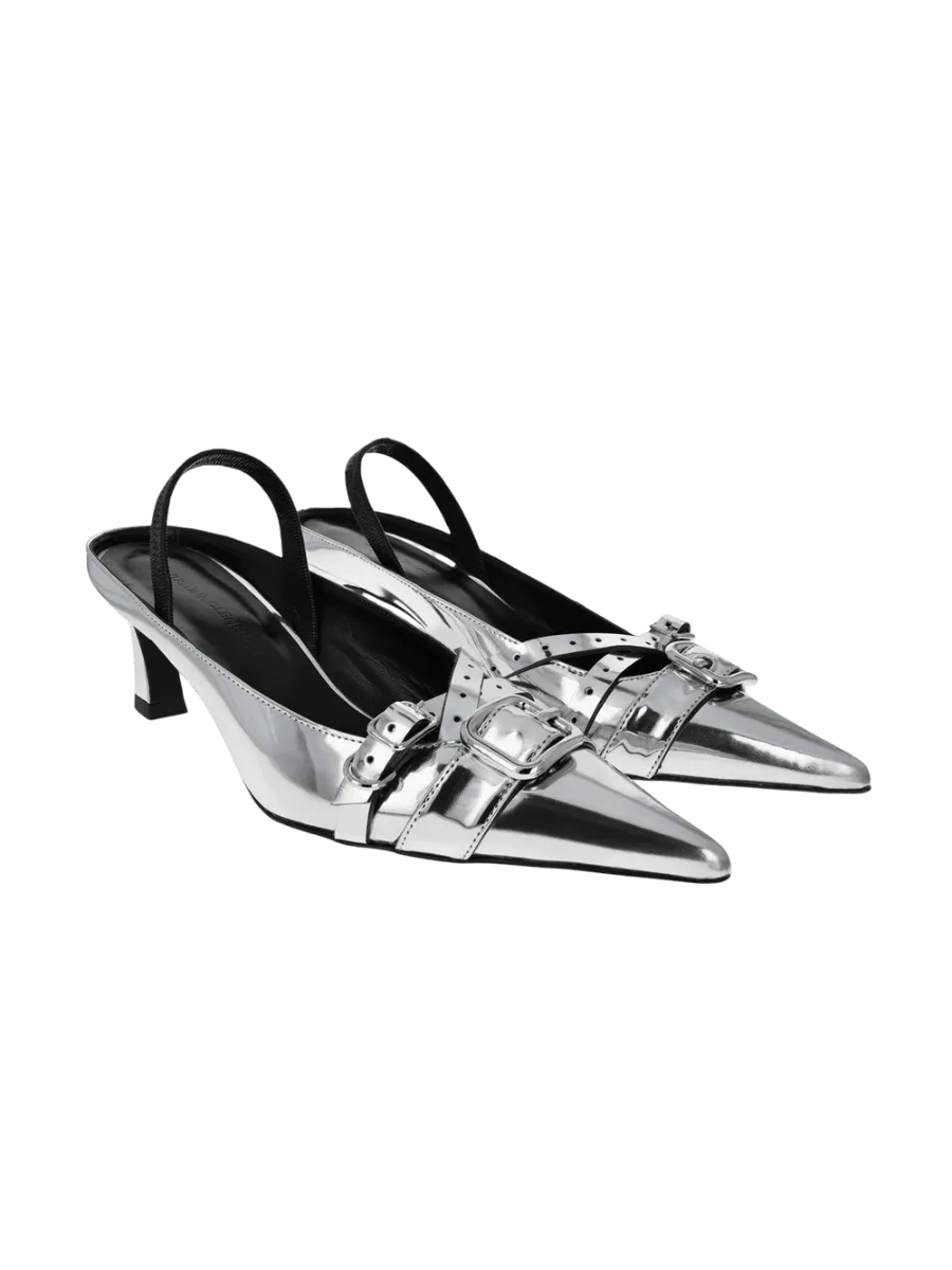 Justine Clenquet Joan silver slingbacks