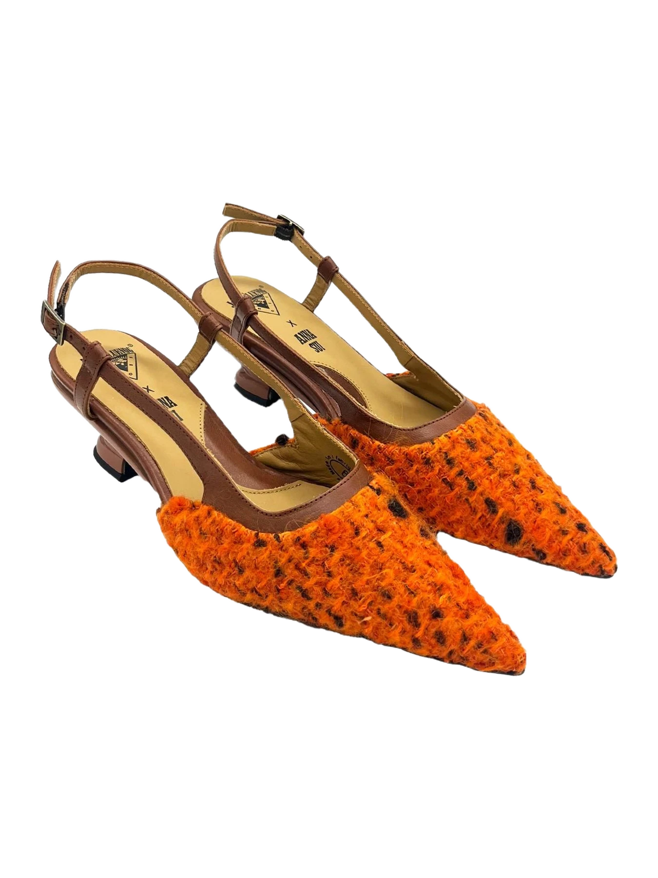 John Fluevog Marmalade Tweed Slingback