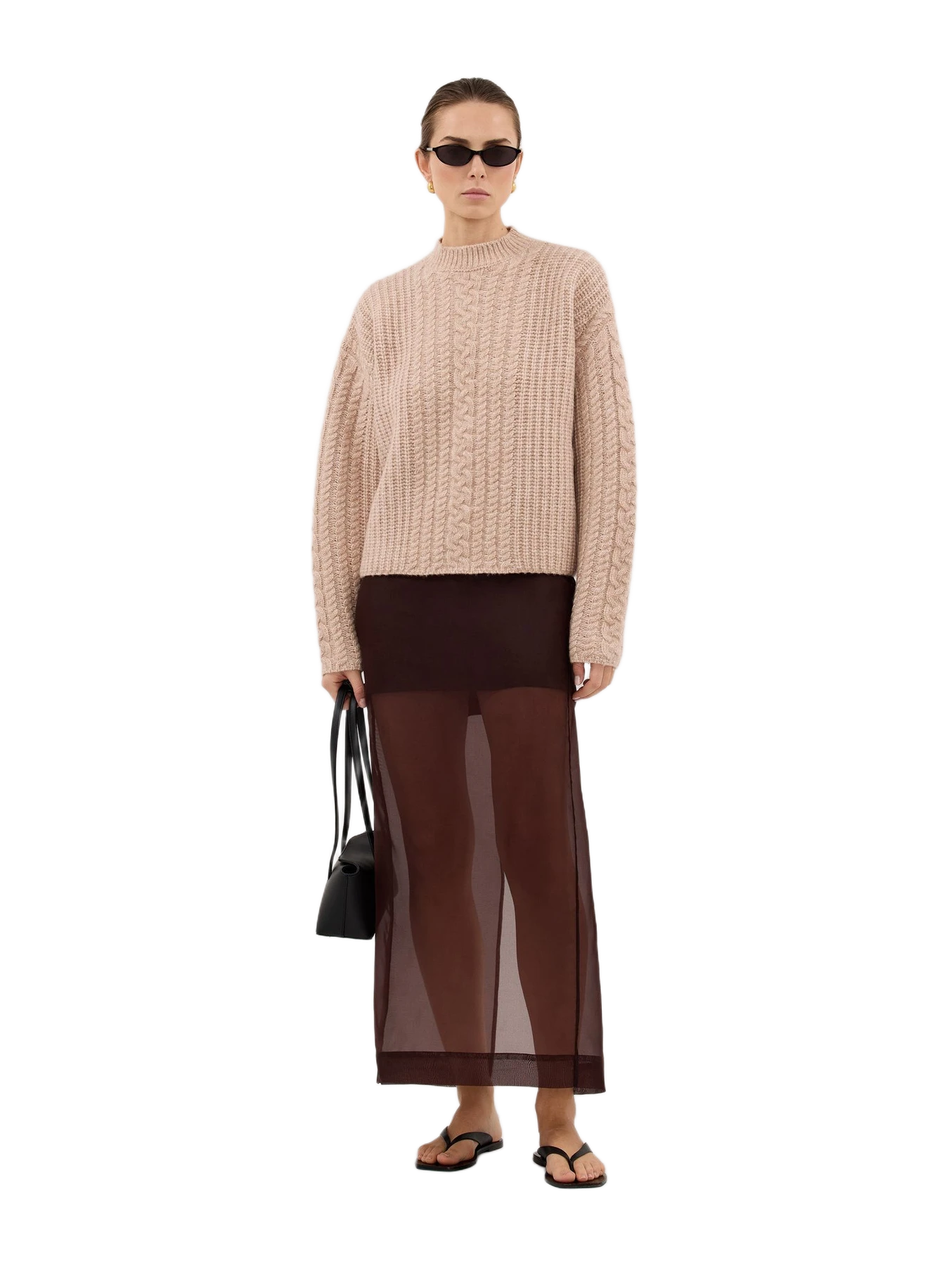 Dissh Jolie Oat Cable Knit Sweater
