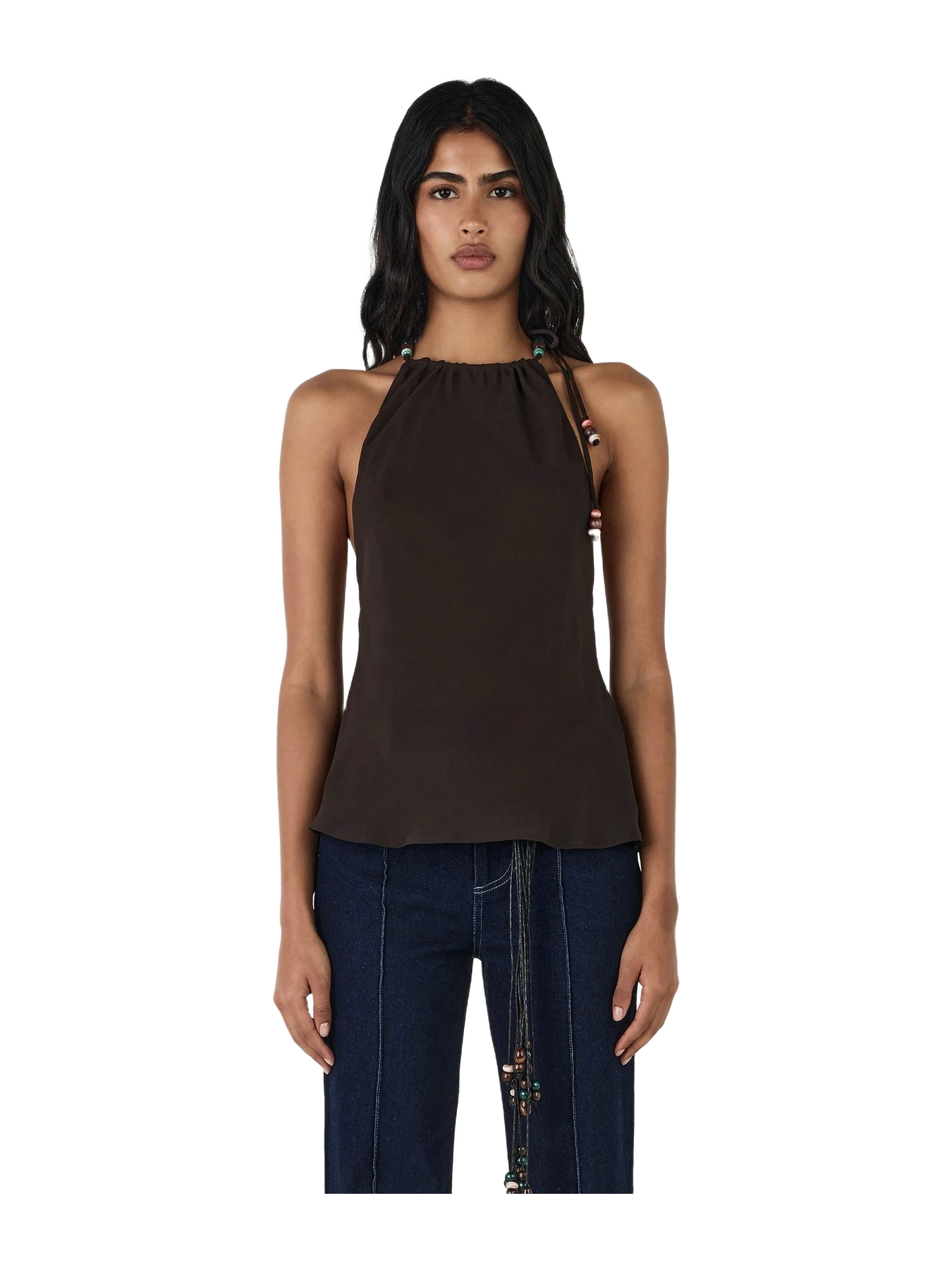 Hansen & Gretel Juniper Silk Top Chocolate