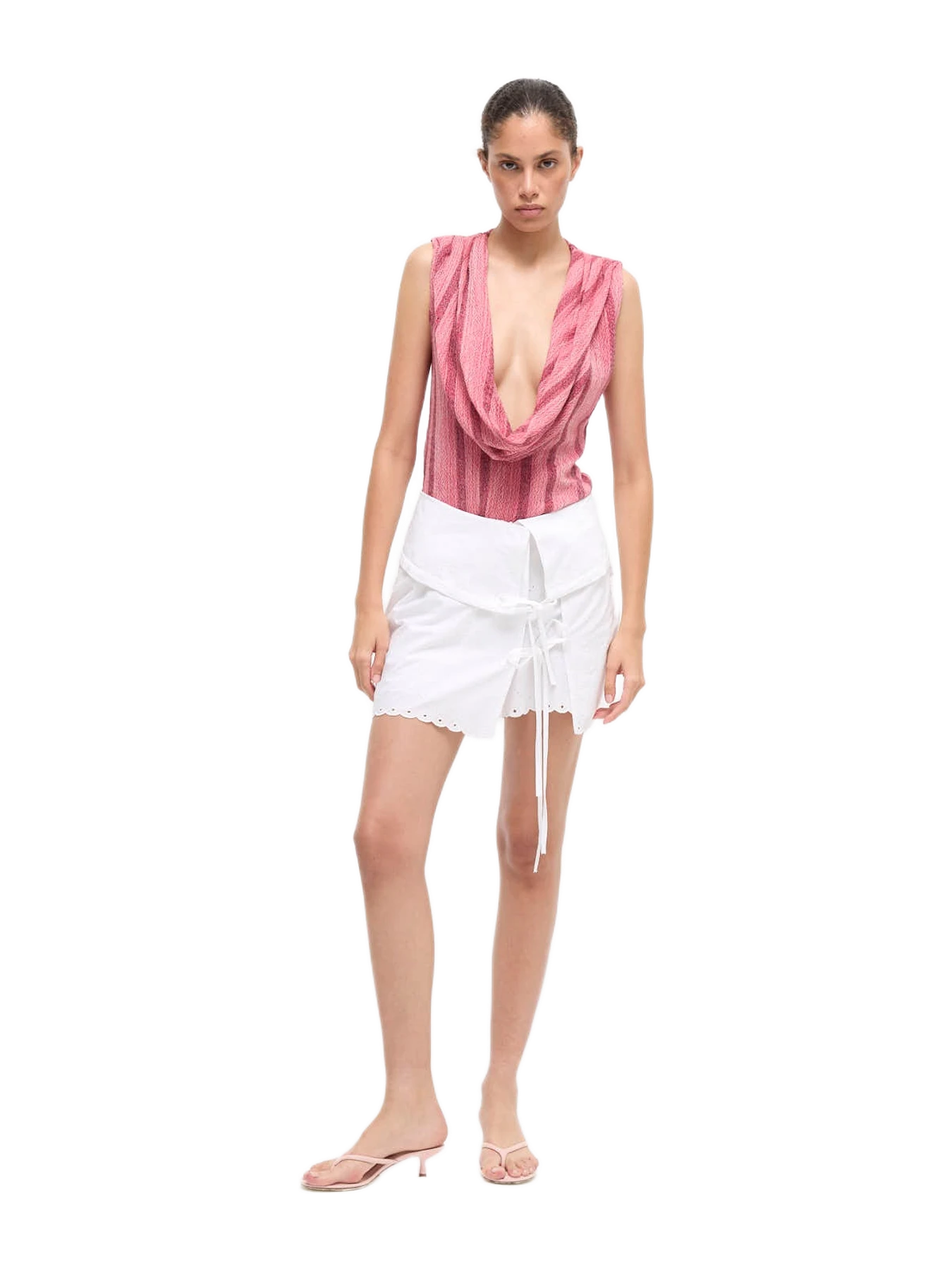Anim Multicolor Cotton Draped Top