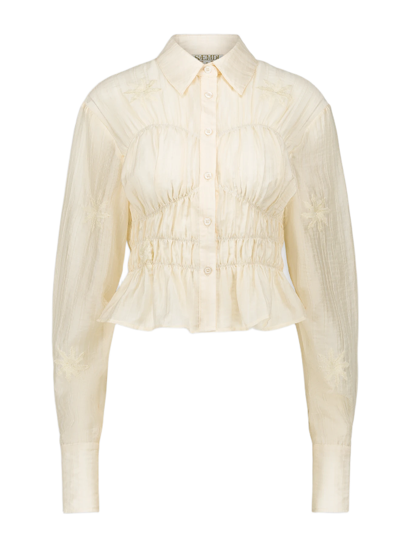 Saemdi Kaia Floral Embroidered Button Up Shirt