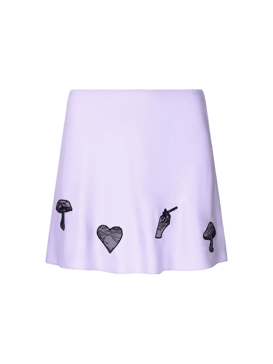 Staud KIN SILK MINI SKIRT | WISTERIA
