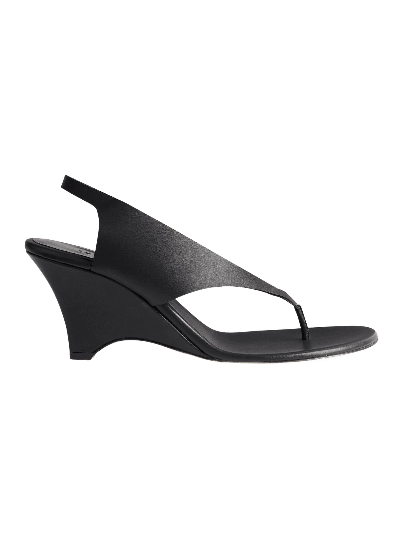 Le Monde Béryl Langley Thong Wedge / Black Leather