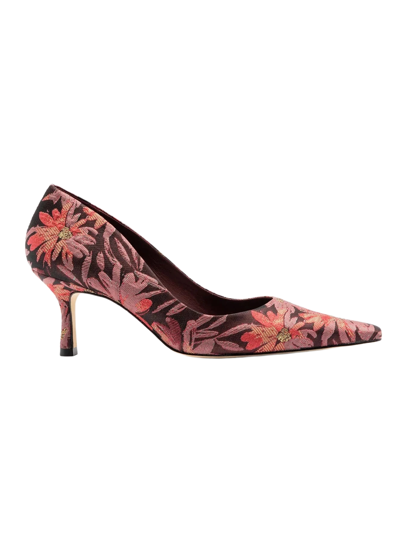 Larroudé Larroudé by Markarian: Pump Burgundy Floral Brocade