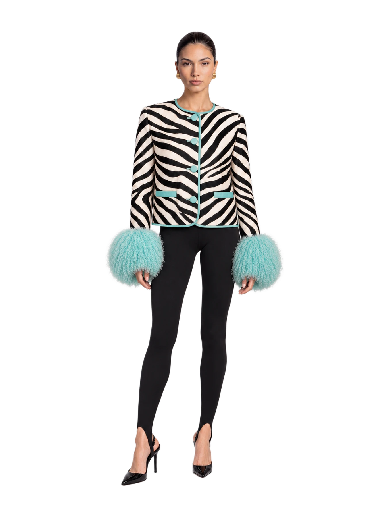 Susanna Chow Leandra Zebra Calf Hair Jacket