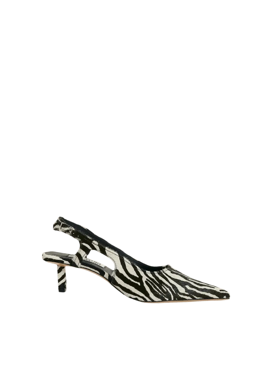 Essentiel Antwerp Leather Zebra Print Slingback Pumps