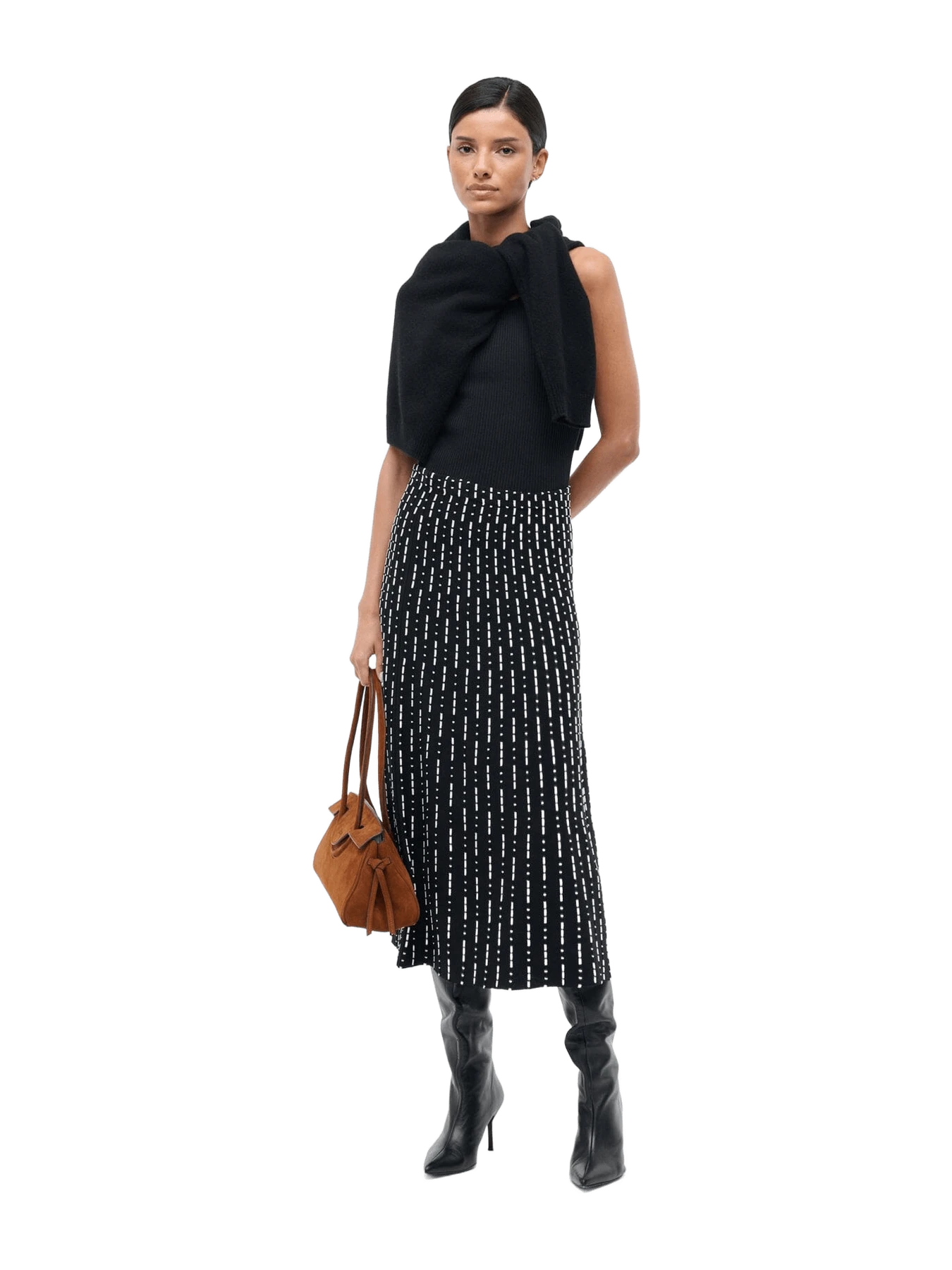 Staud LENA SKIRT | BLACK GEO