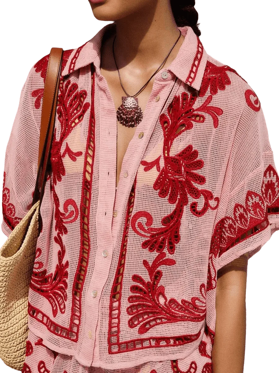 Farm Rio Light Pink Arabesc Blouse