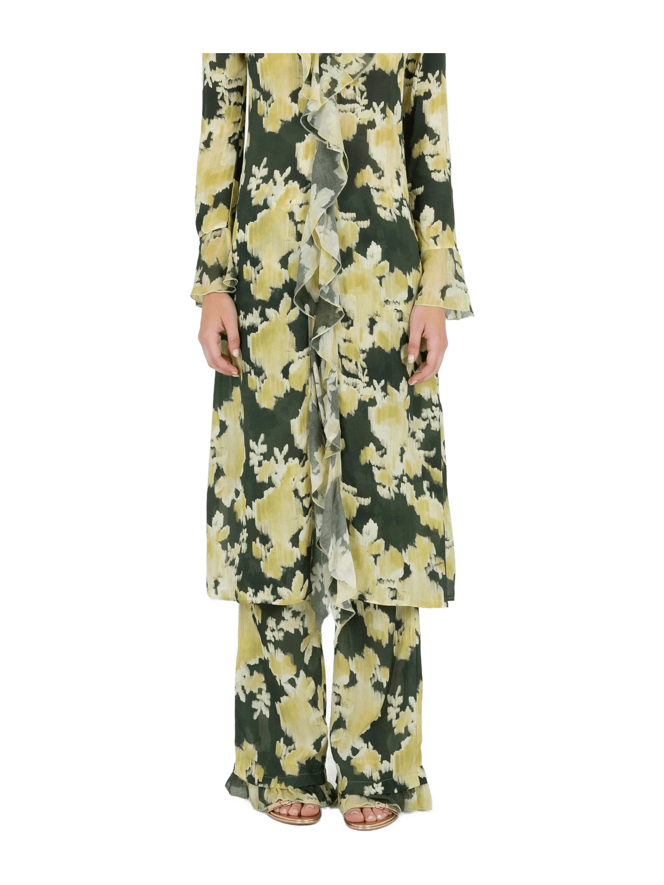 Carmen Says Lime Lagoon Flower Print Pants