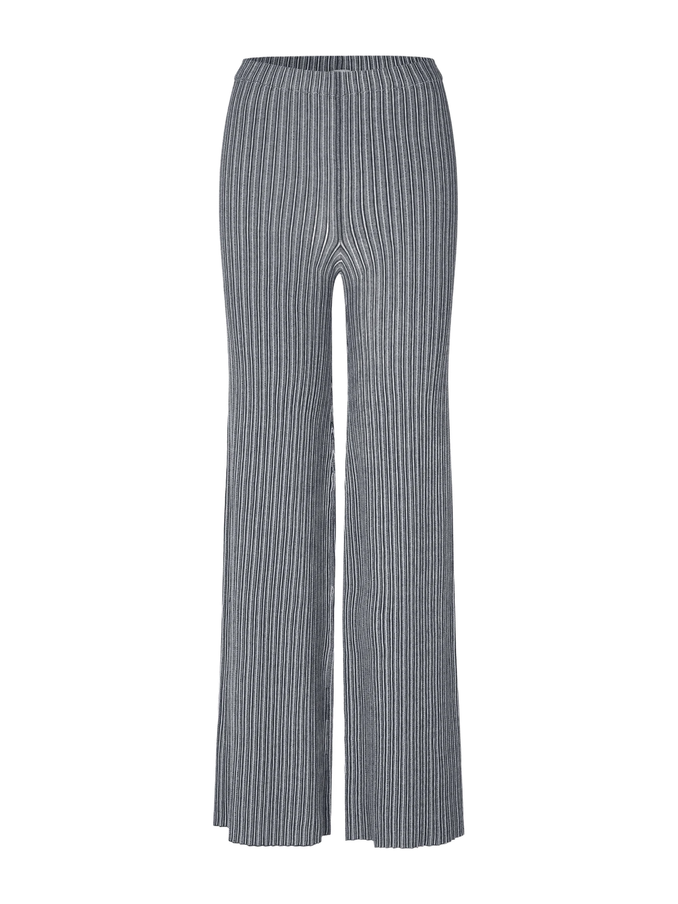 Stine Goya Long Flare Knit Pants - Soft Striped Rib