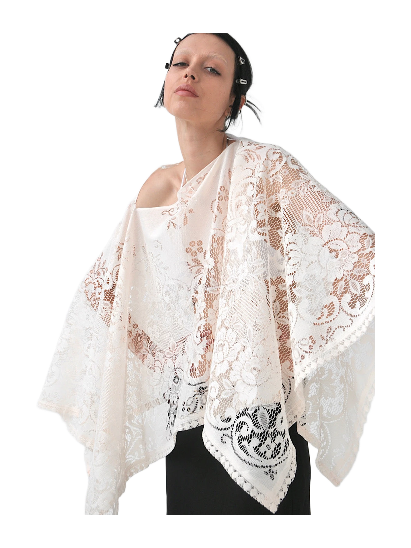 Concept A Label Lunar Vintage Lace Poncho Top