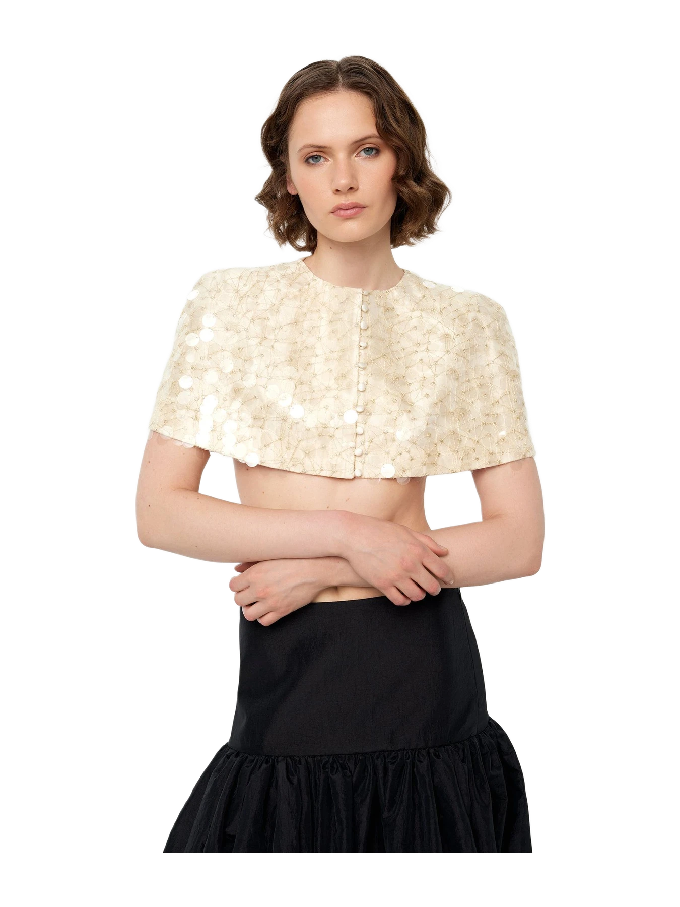 Alas Silk Lure Cape In Starlight White