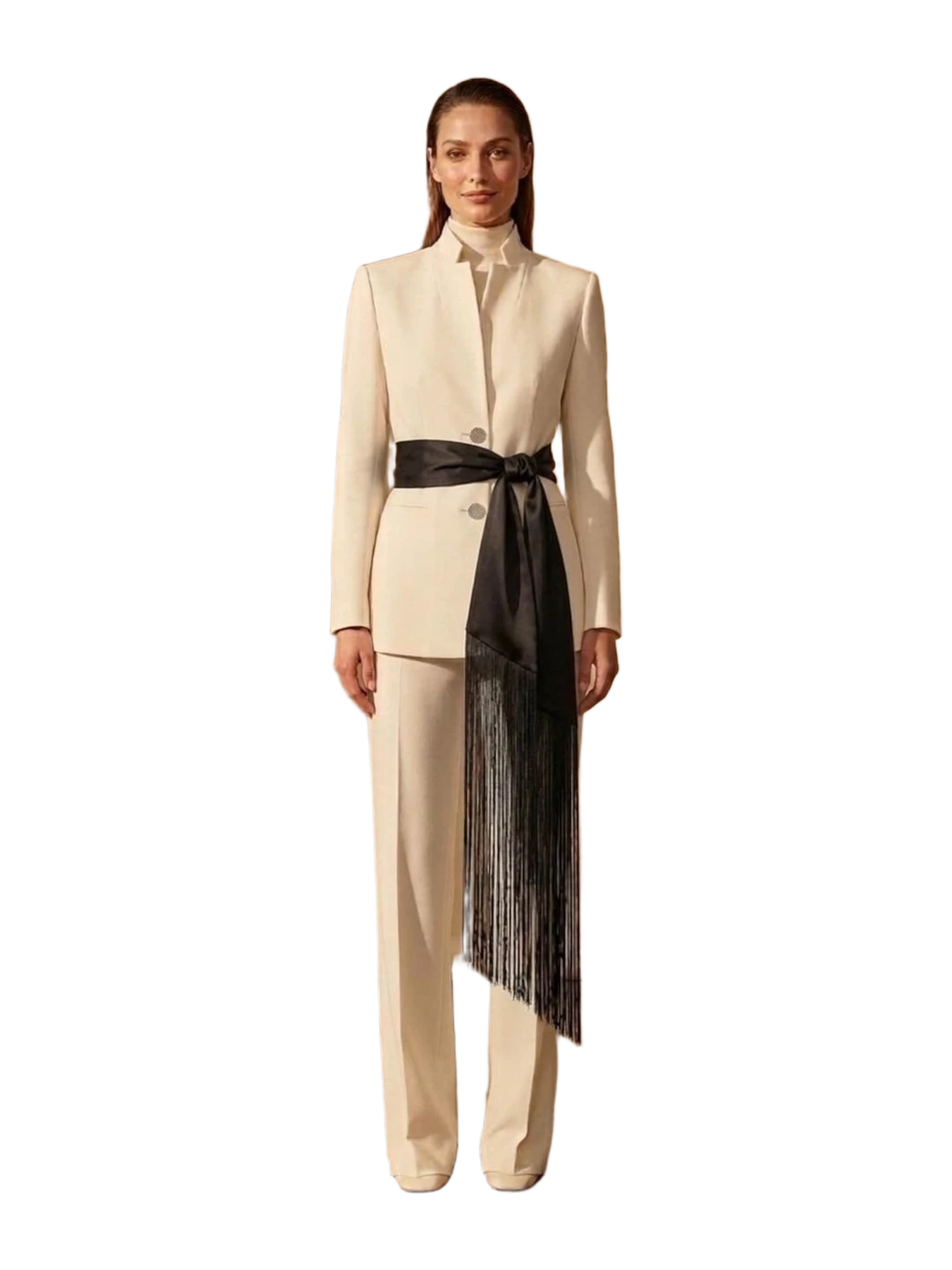 FredandAliBoutique Luxury Silk Fringe Belt, Long Silk Sash For Women, Silk Waist Wrap, Evening Dress Accessory, Boho Hip Belt, Designer Fringe Sash, Silk Tieup