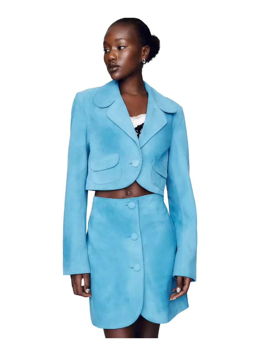 Anthropologie Maeve Suede Cropped Jacket