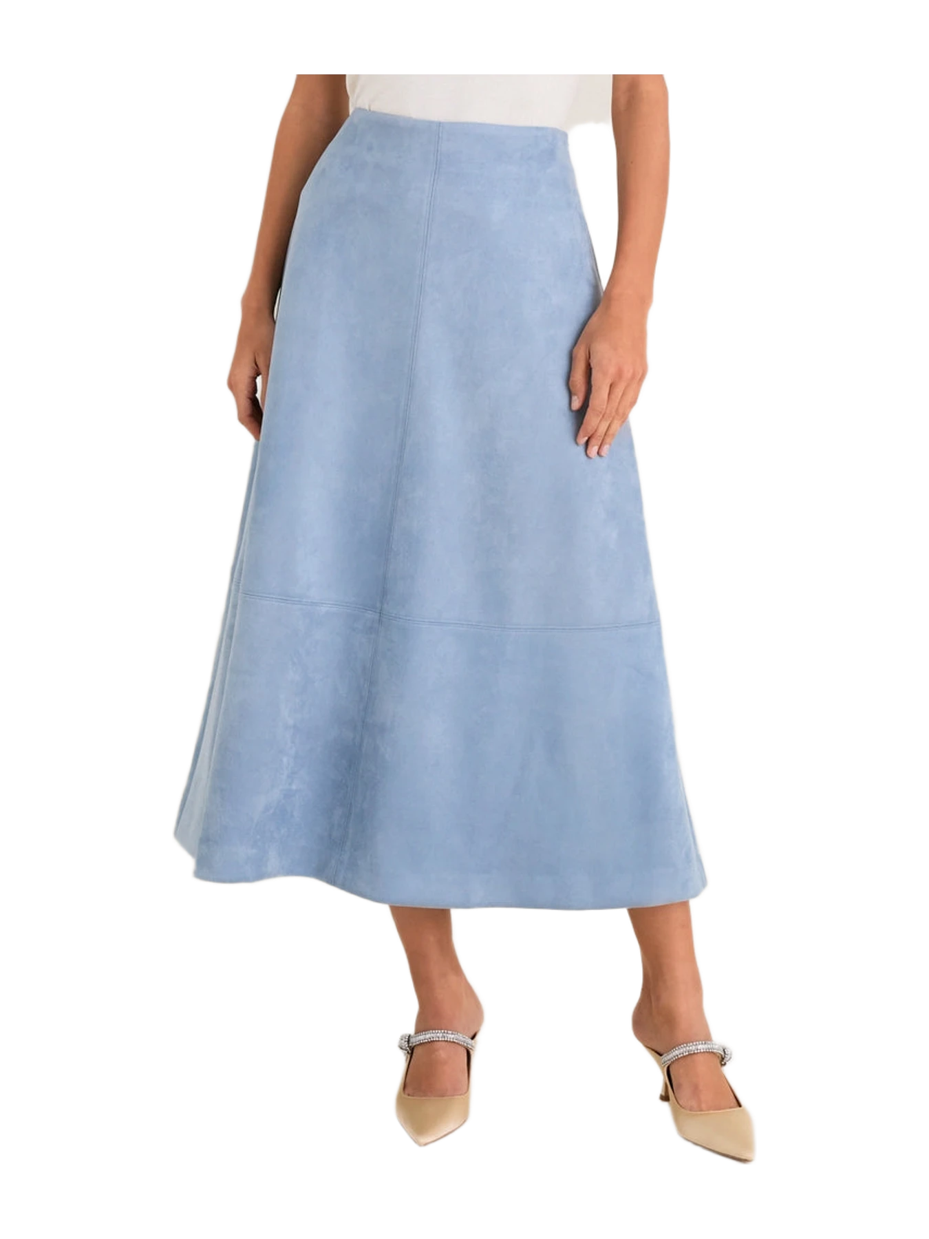 Tuckernuck Maison Blue Suede Veronica Maxi Skirt