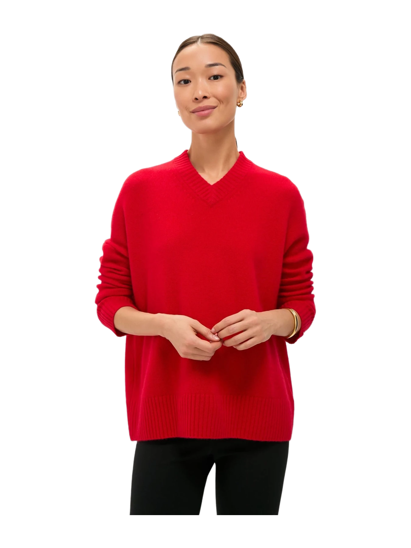Tuckernuck Martin Red Cashmere Cassie V-Neck Sweater