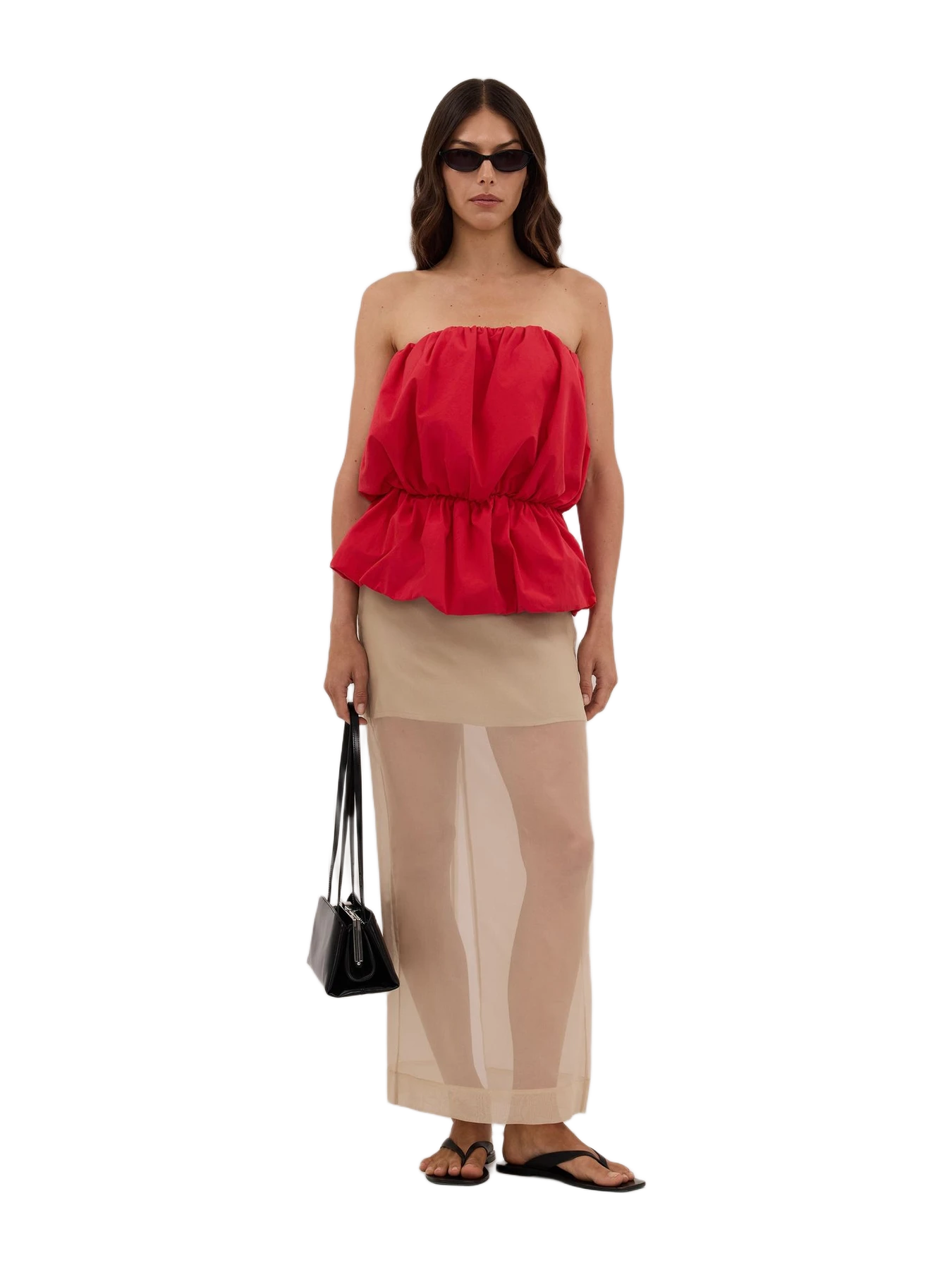 Dissh Martina Red Cotton Bubble Top