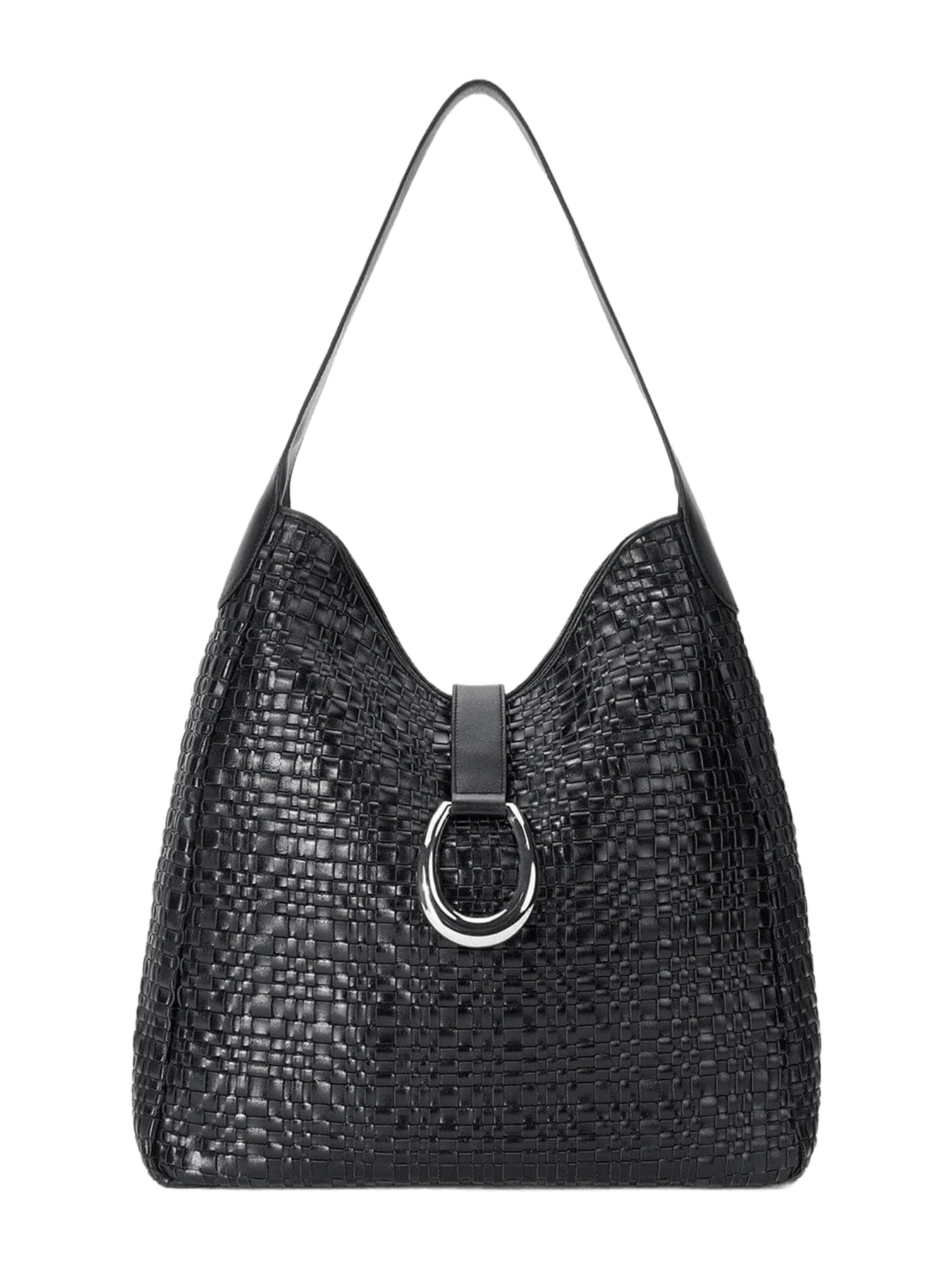 Staud MAYA HOBO BAG | BLACK WOVEN