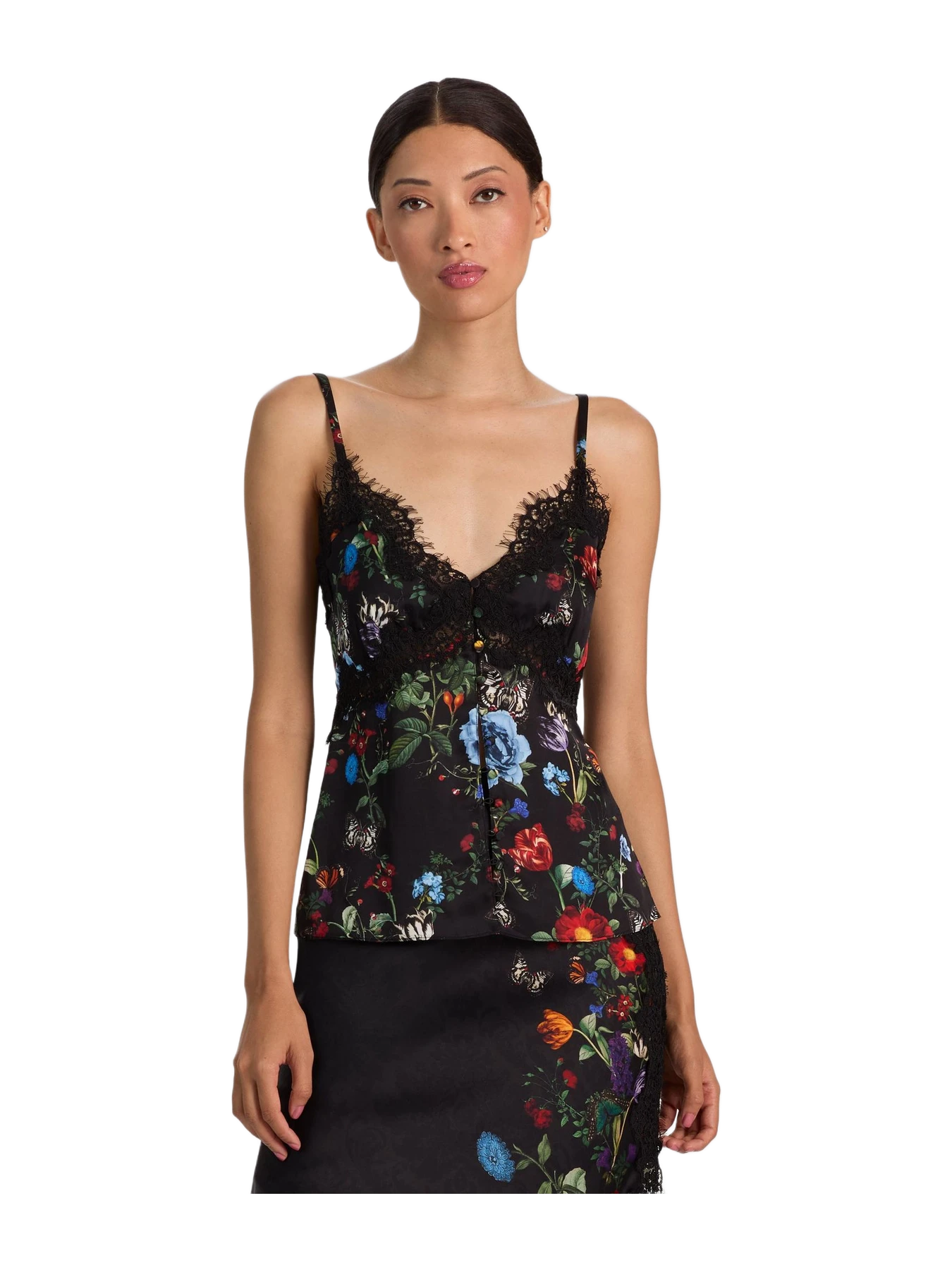 Alice + Olivia Melodie Lace Trim Tank - Moonlit Manor
