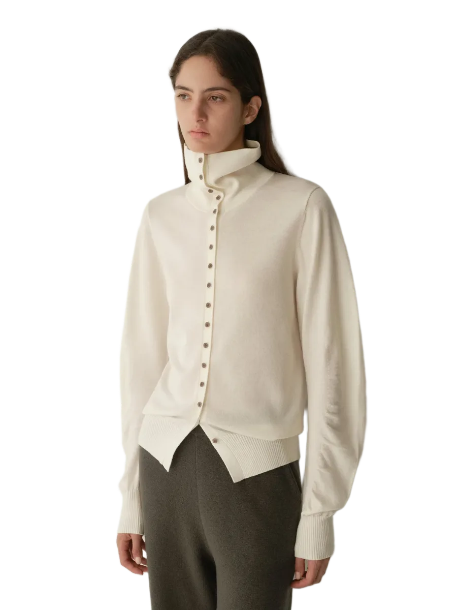 INSISFEMME Merino Wool Structured Cardigan