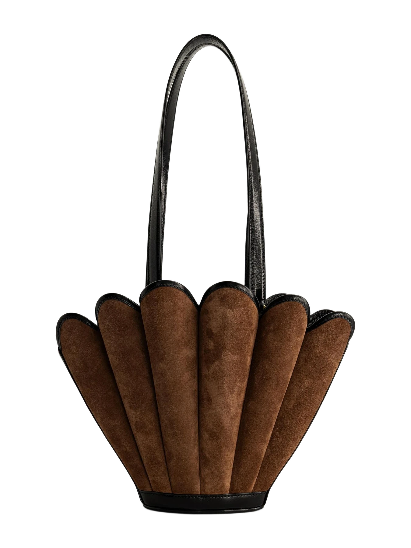 Mlouye Mini Seashell Tote - Suede Espresso