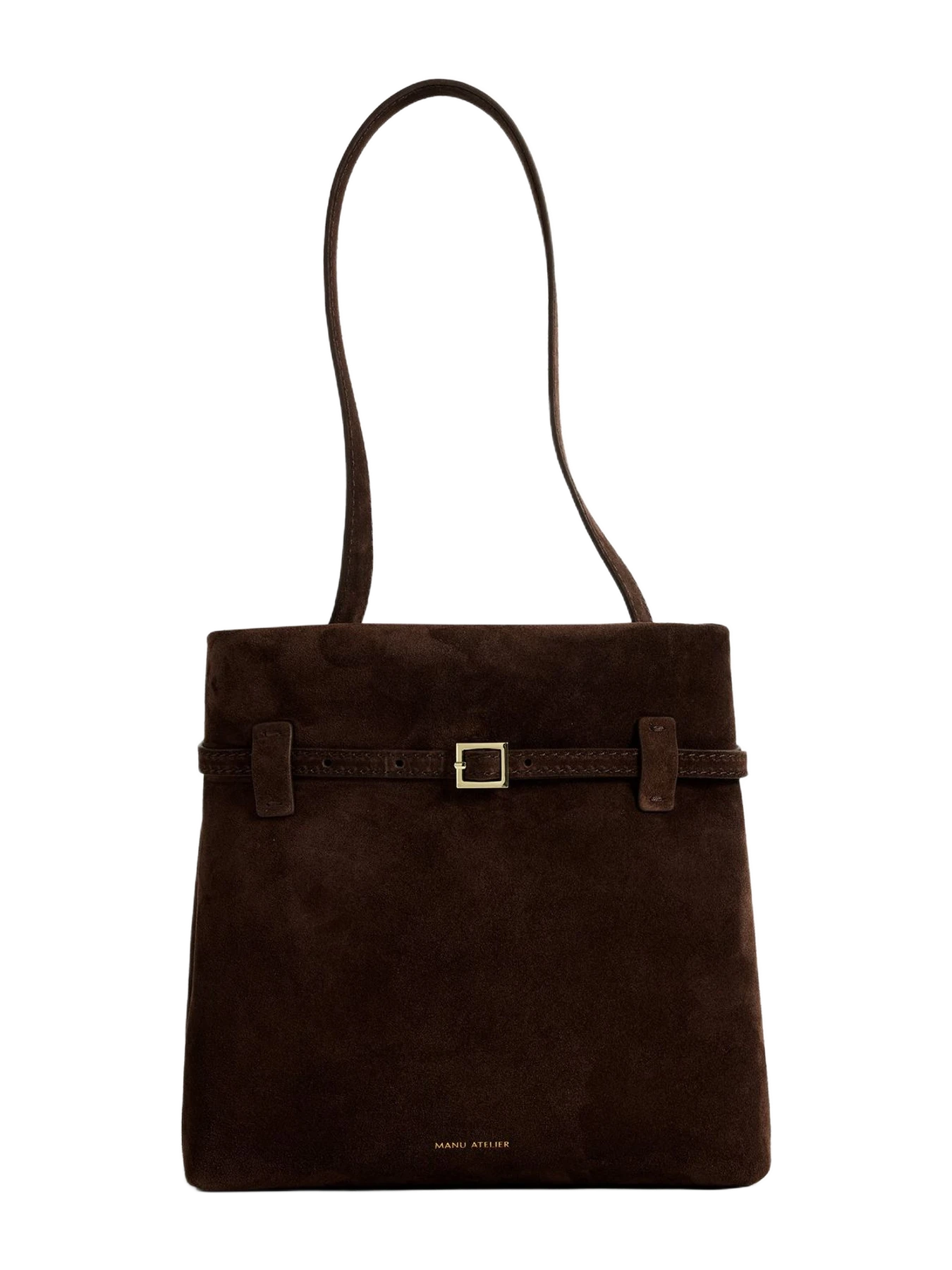 Manu Atelier Mini Tote Du Jour Deep Brown Suede