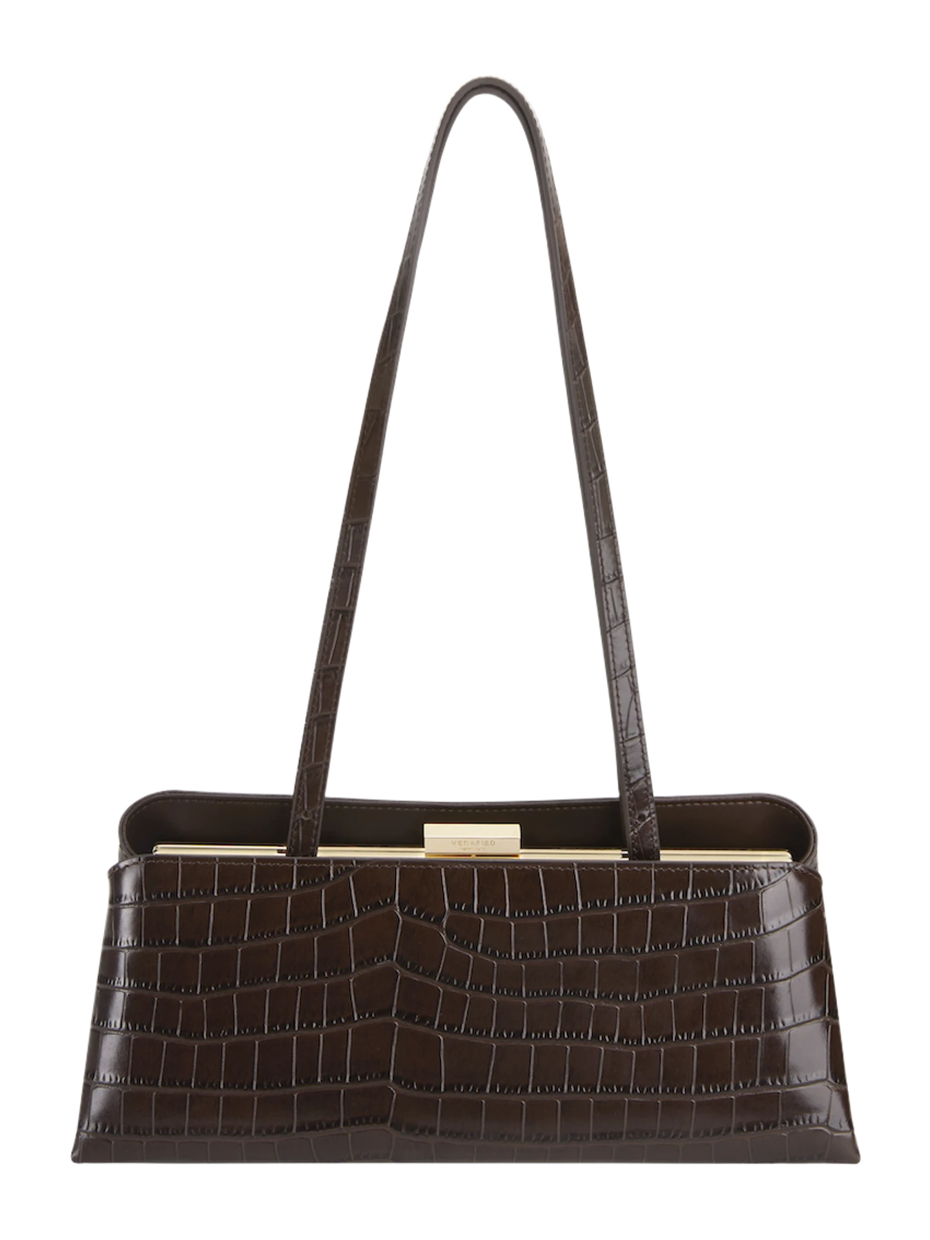 Verafied New York Mocha Croc Éclair Bag