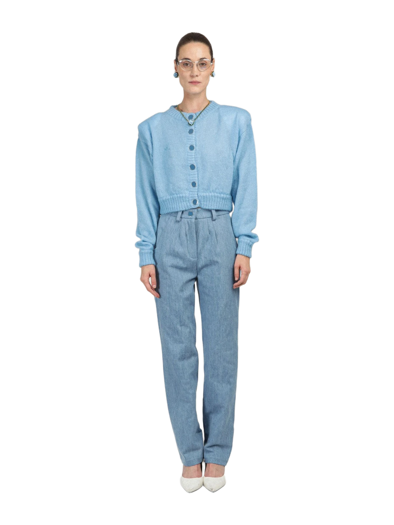 Rowen Rose Mohair Cropped Cardigan