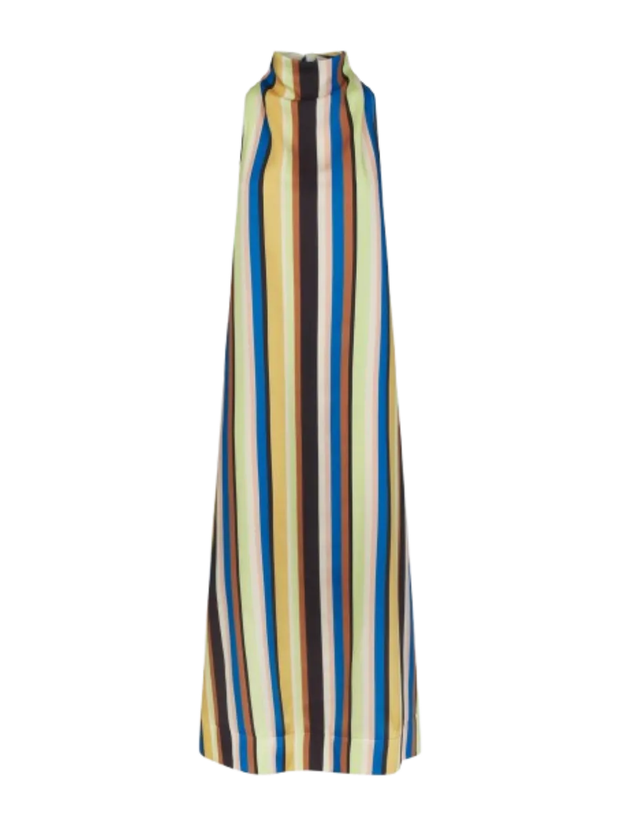 Mona Twill Dress In Ocean Stripe