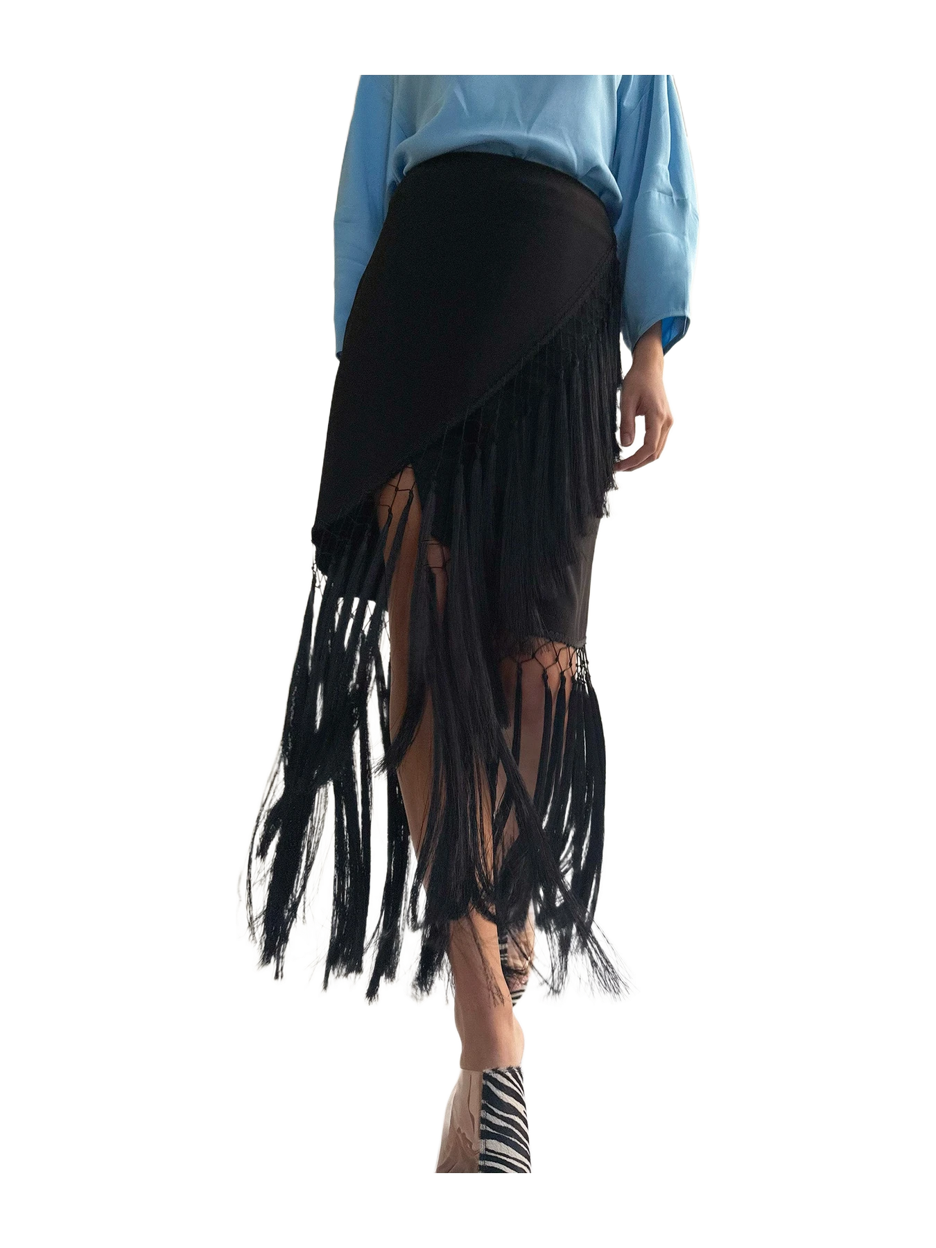 Mr. Larkin Cara Fringe Wrap Skirt