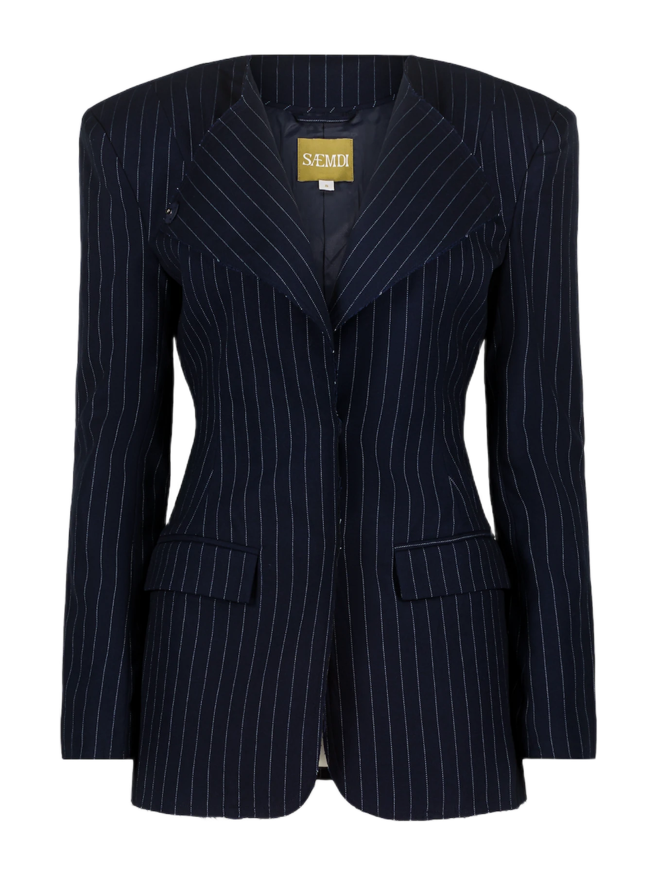 Saemdi Navy Pinstripe Suit Jacket
