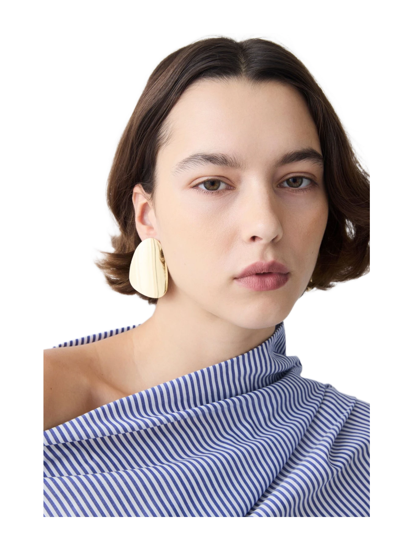 Bianca Spender Navy Stripe Cotton Shirting Decode Long Sleeve Top