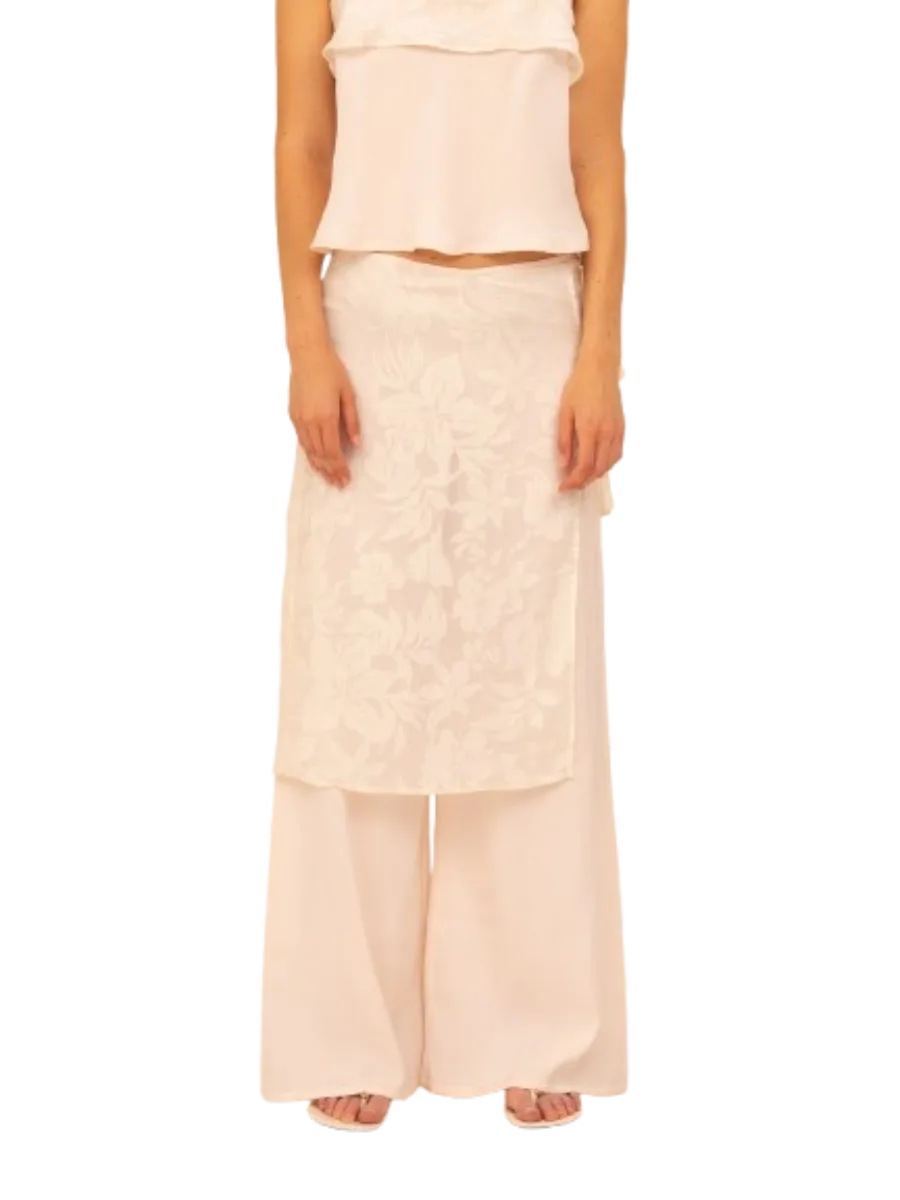 Carmen Says Nice Lace Overlay Wide Pants