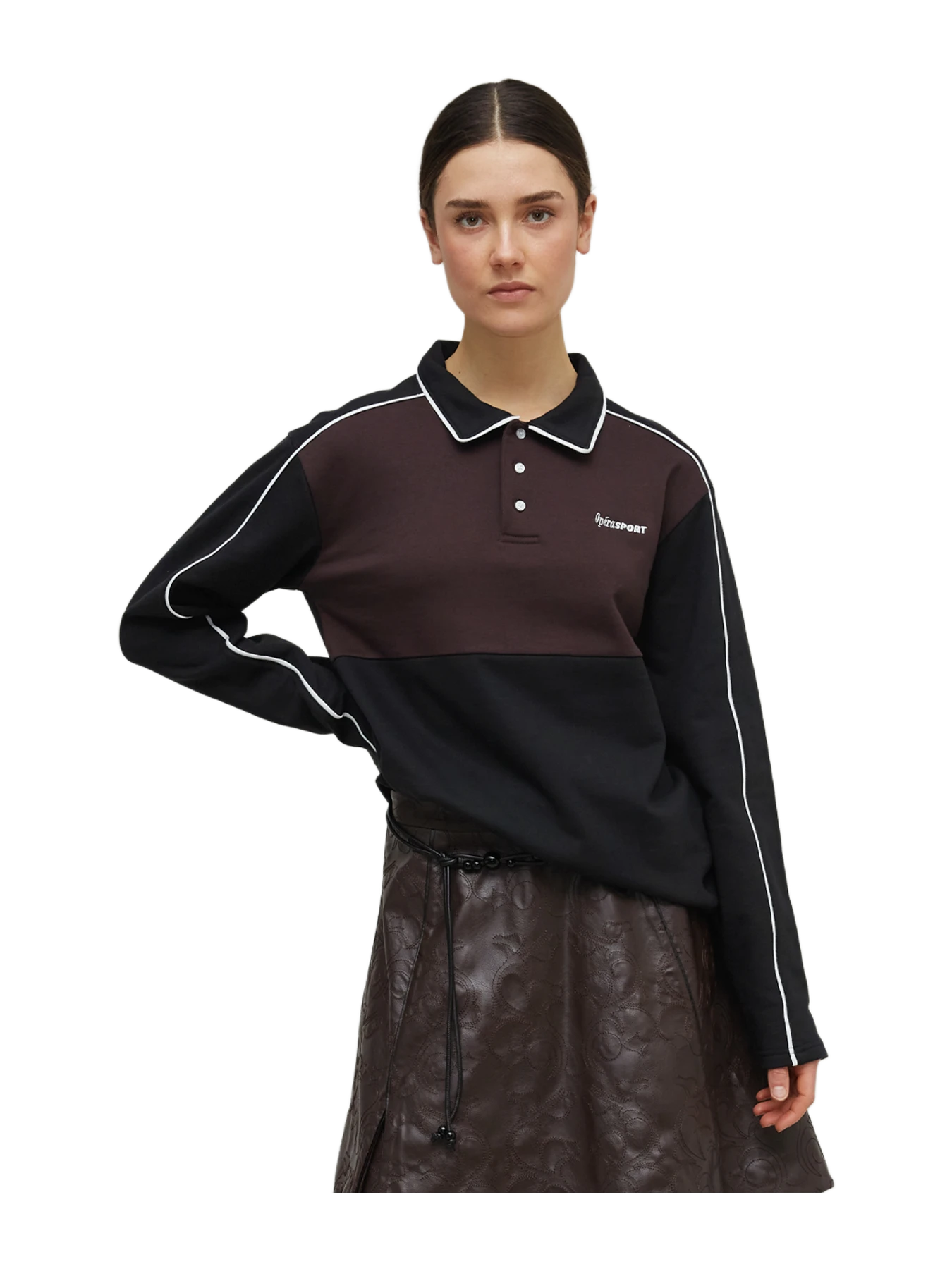 OpéraSPORT NICO UNISEX POLO SWEATER - BLACK/BROWN