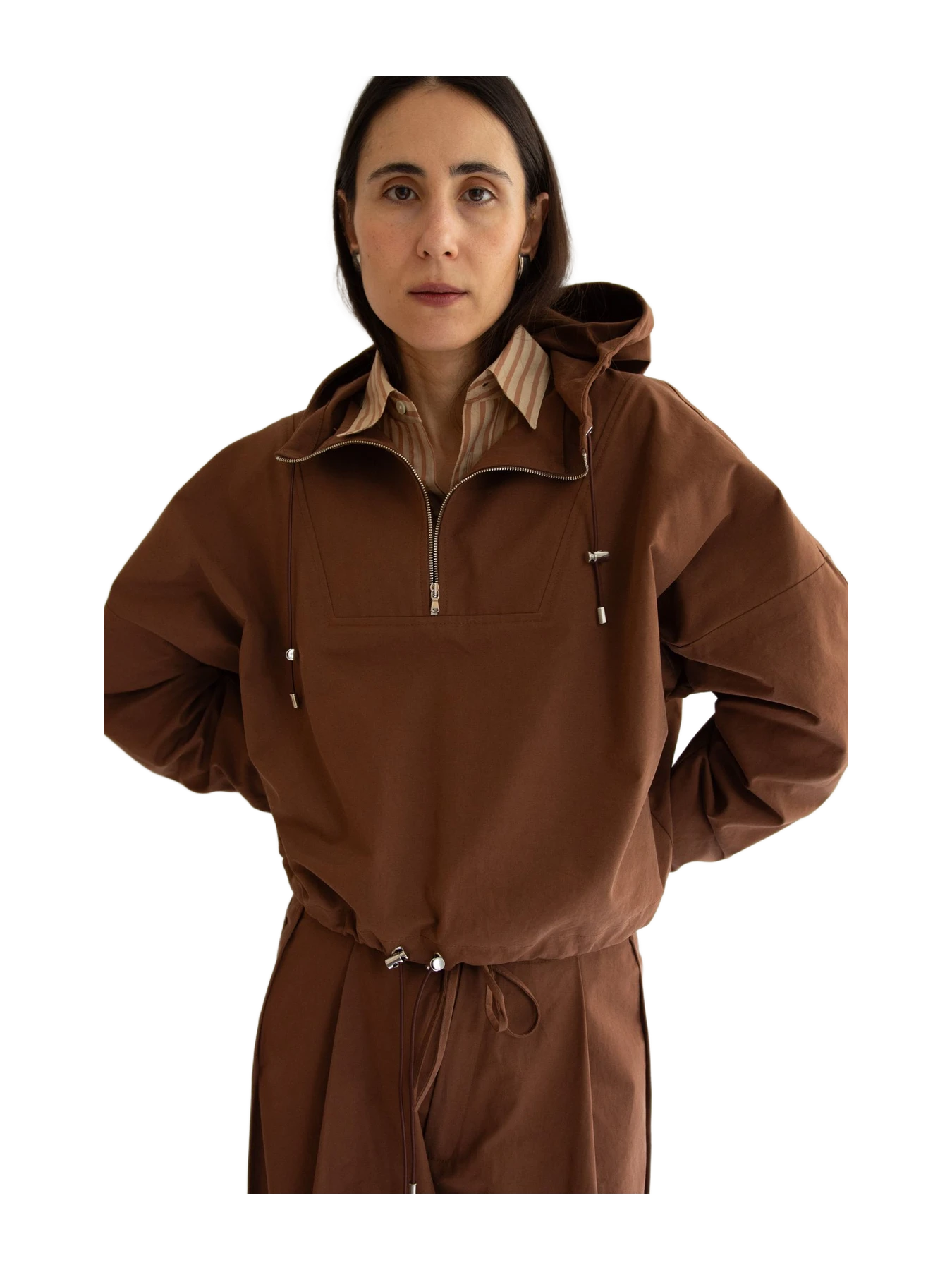 Nomia NOMIA, Zip Hooded Pullover, Russet
