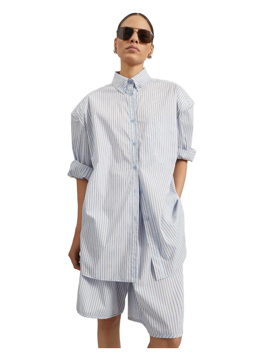 The Frankie Shop Oana Cotton Padded Shirt