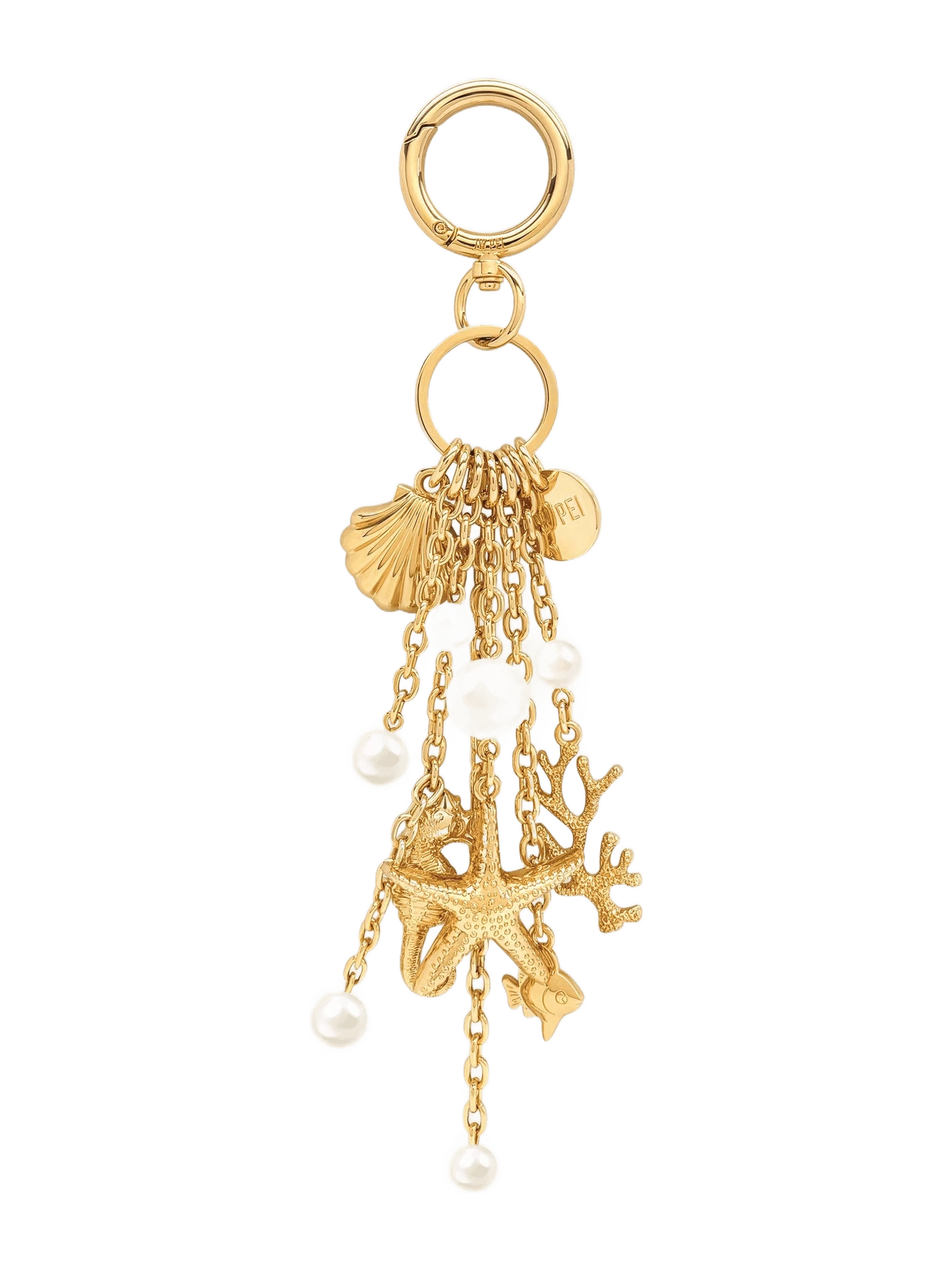 JW Pei Ocean Creature Faux Pearl Bag Charm - Gold