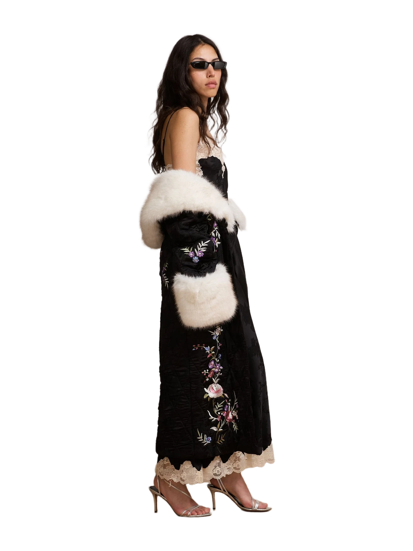 Hayley Menzies Olsen Satin Coat Black