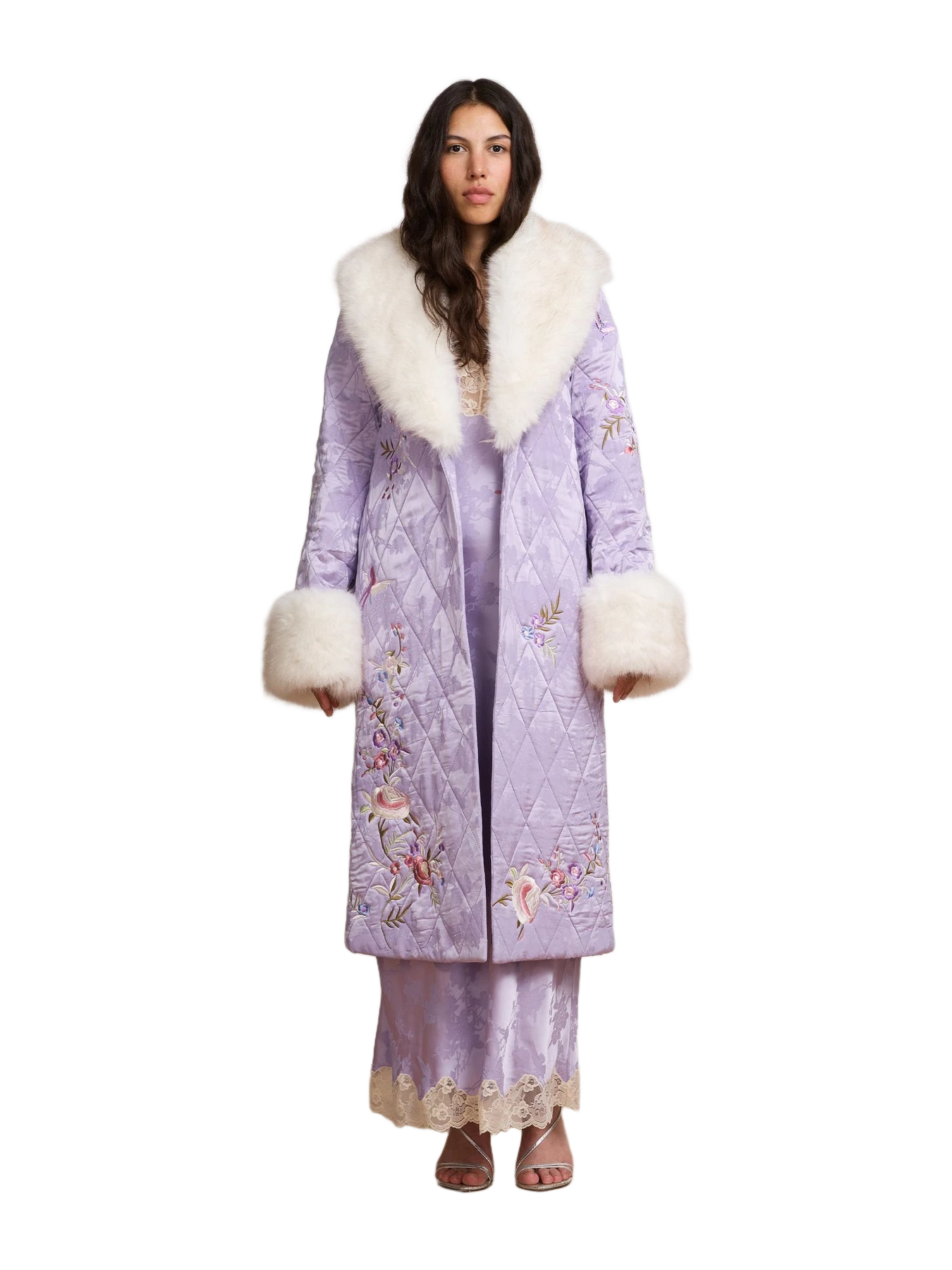 Hayley Menzies Olsen Satin Coat Lilac