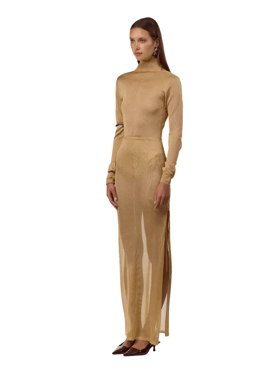 Same Open Back Knit Bodysuit (Gold)