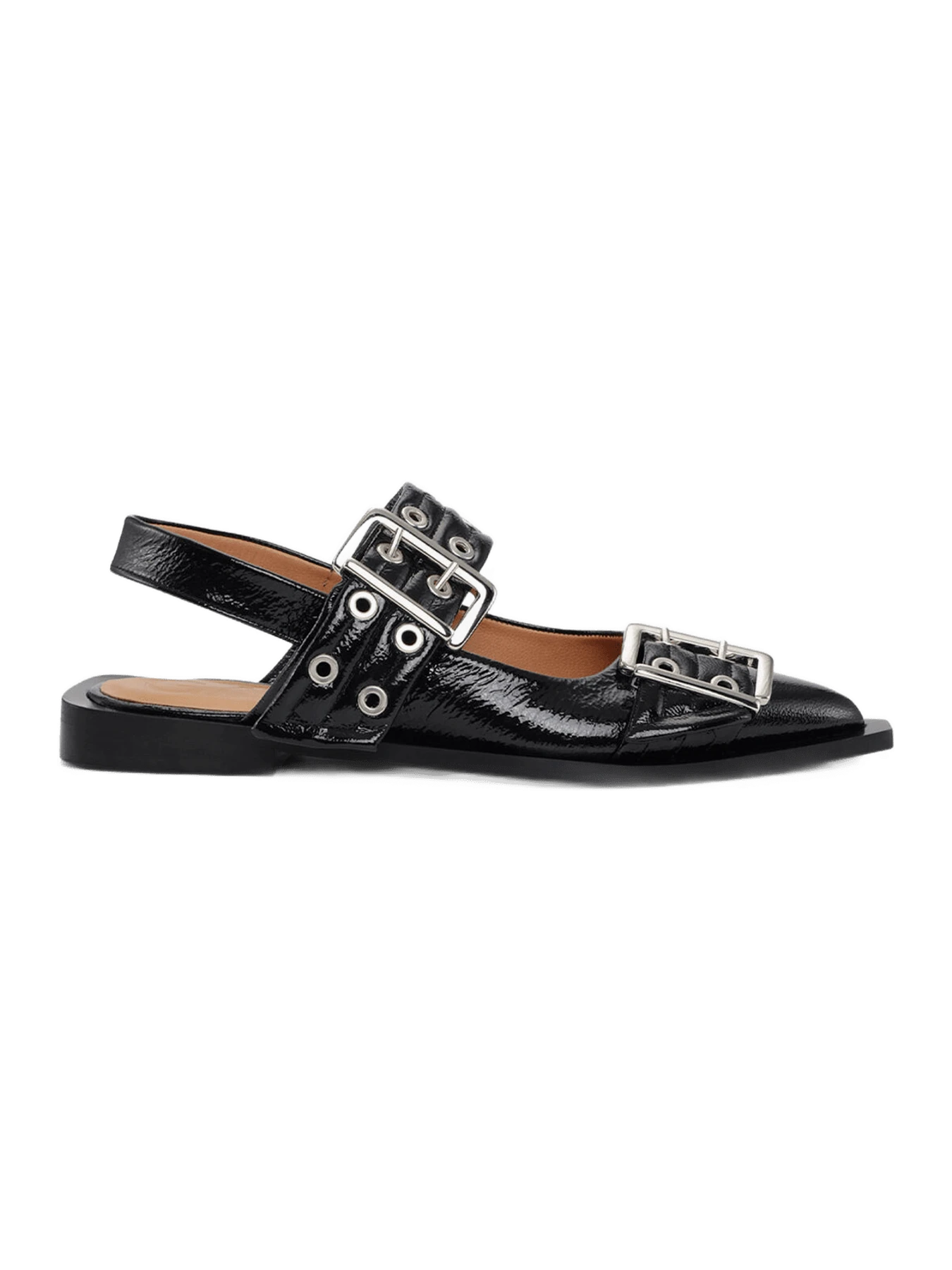 Ganni Feminine Buckle Ballerinas